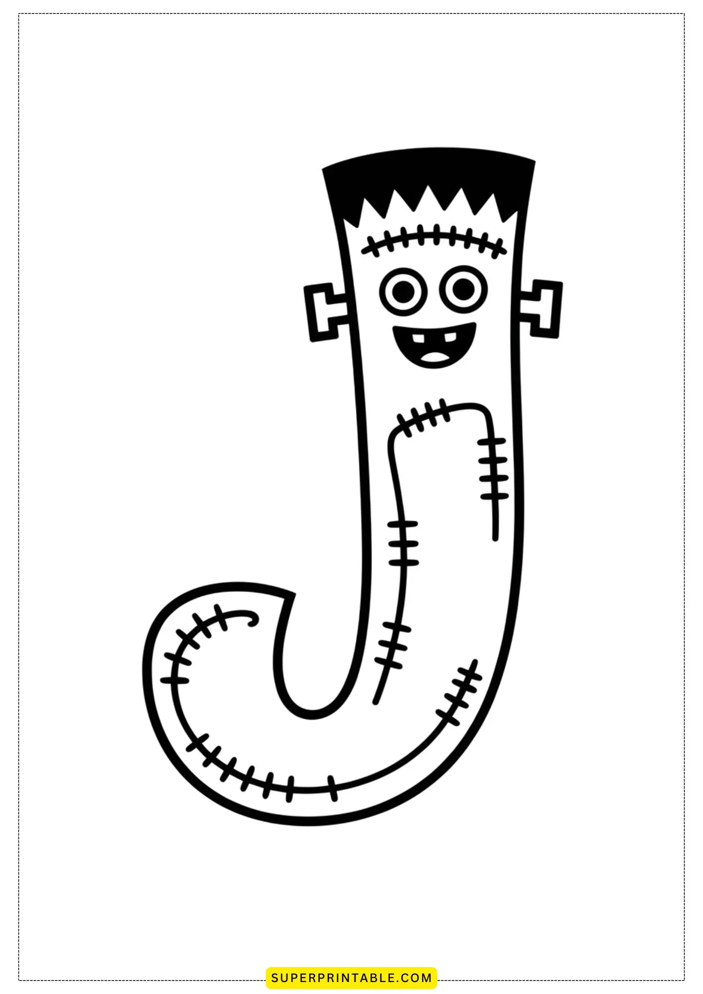 Frankenstein Alphabet Coloring Pages 10