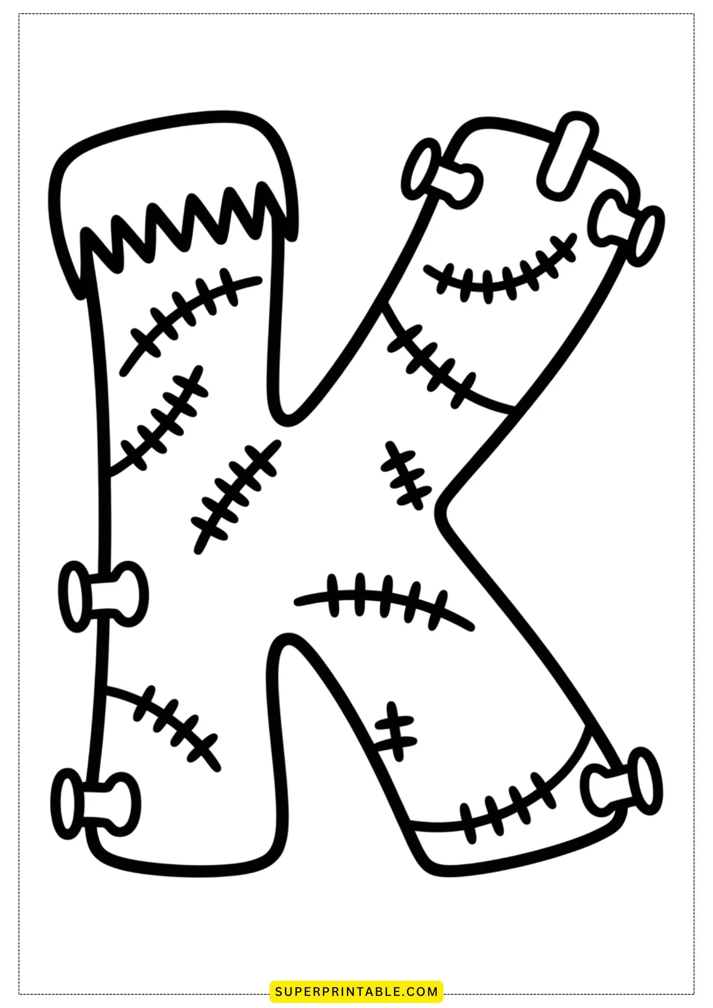 Frankenstein Alphabet Coloring Pages 11