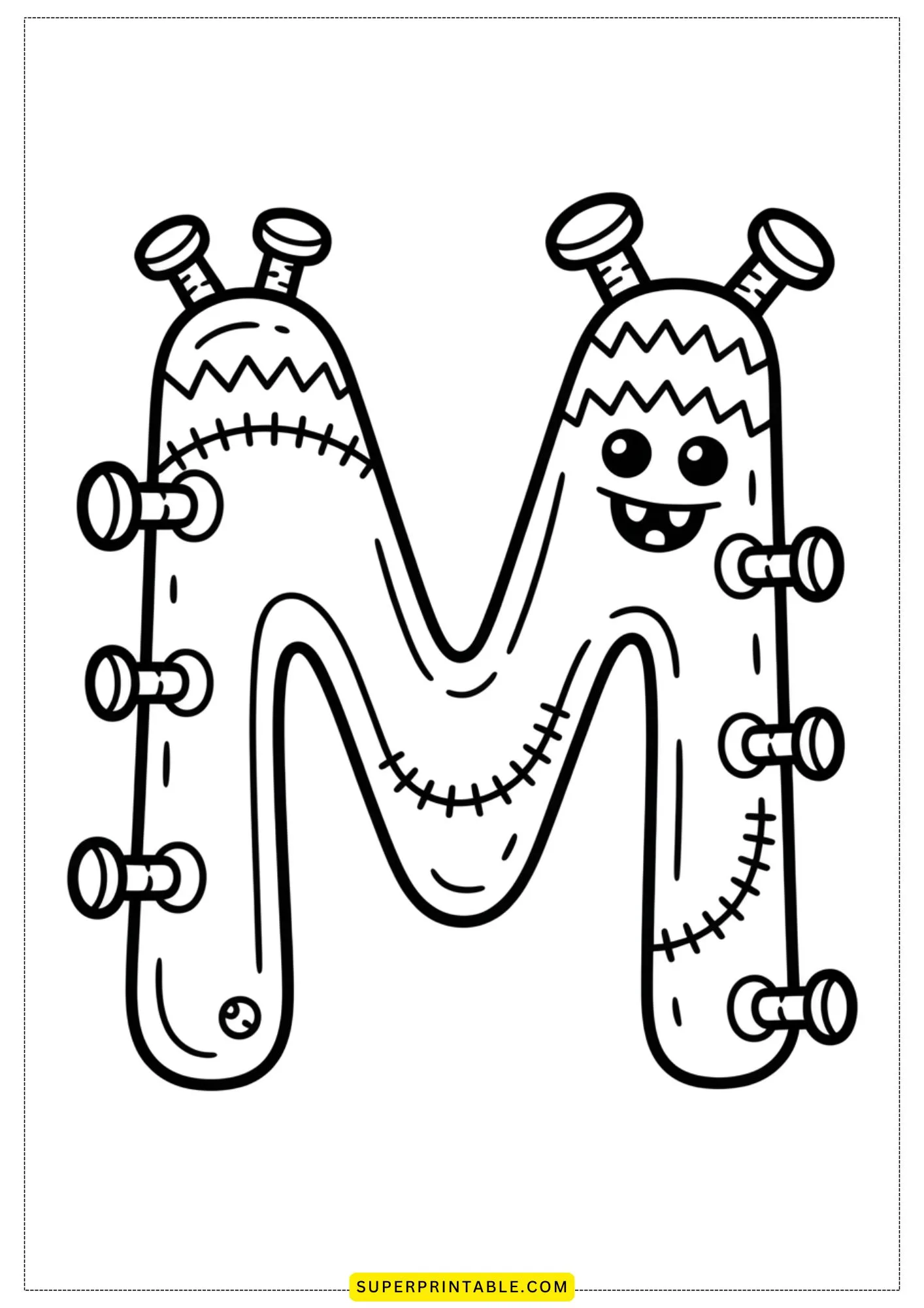 Frankenstein Alphabet Coloring Pages 13