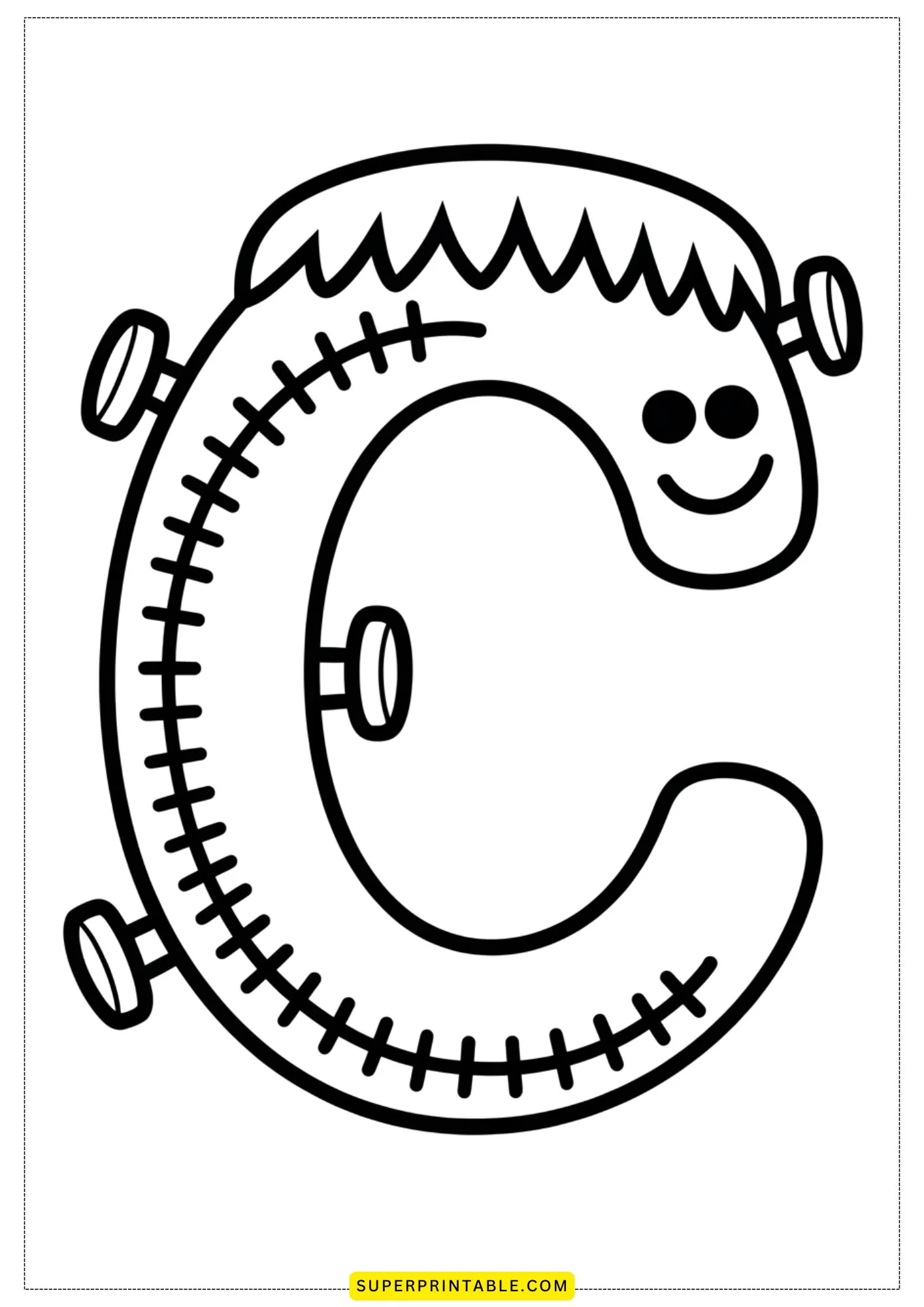 Frankenstein Alphabet Coloring Pages 3