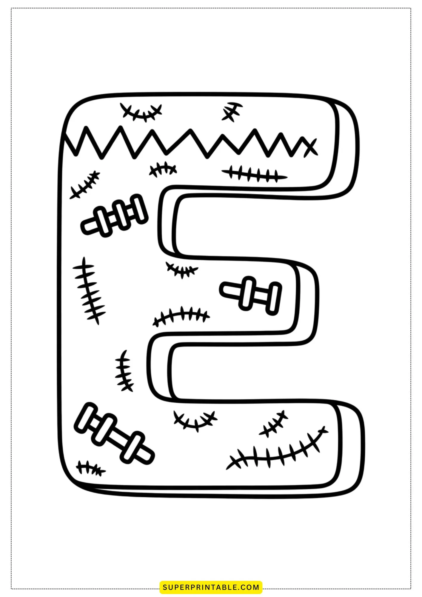 Frankenstein Alphabet Coloring Pages 5