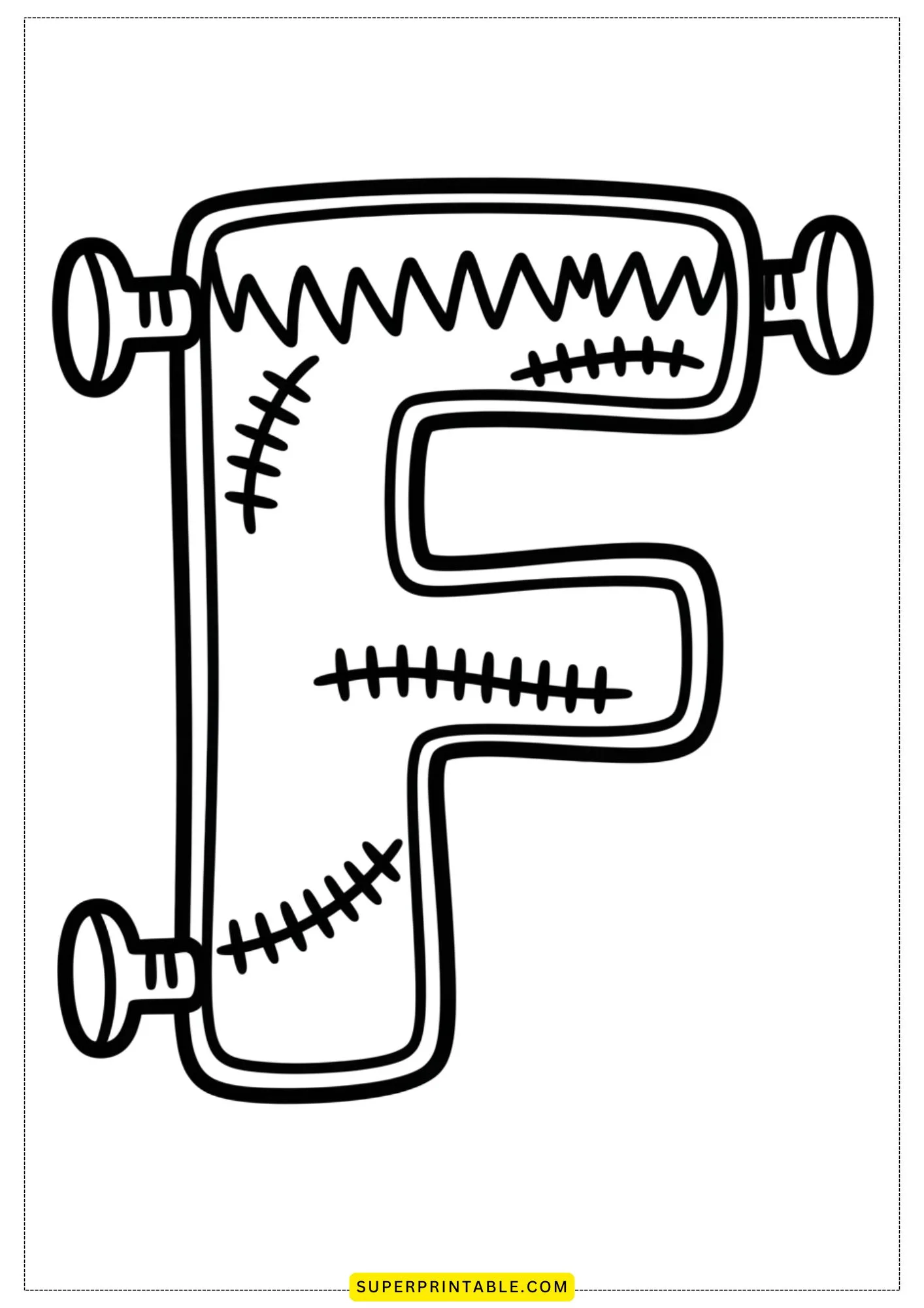 Frankenstein Alphabet Coloring Pages 6