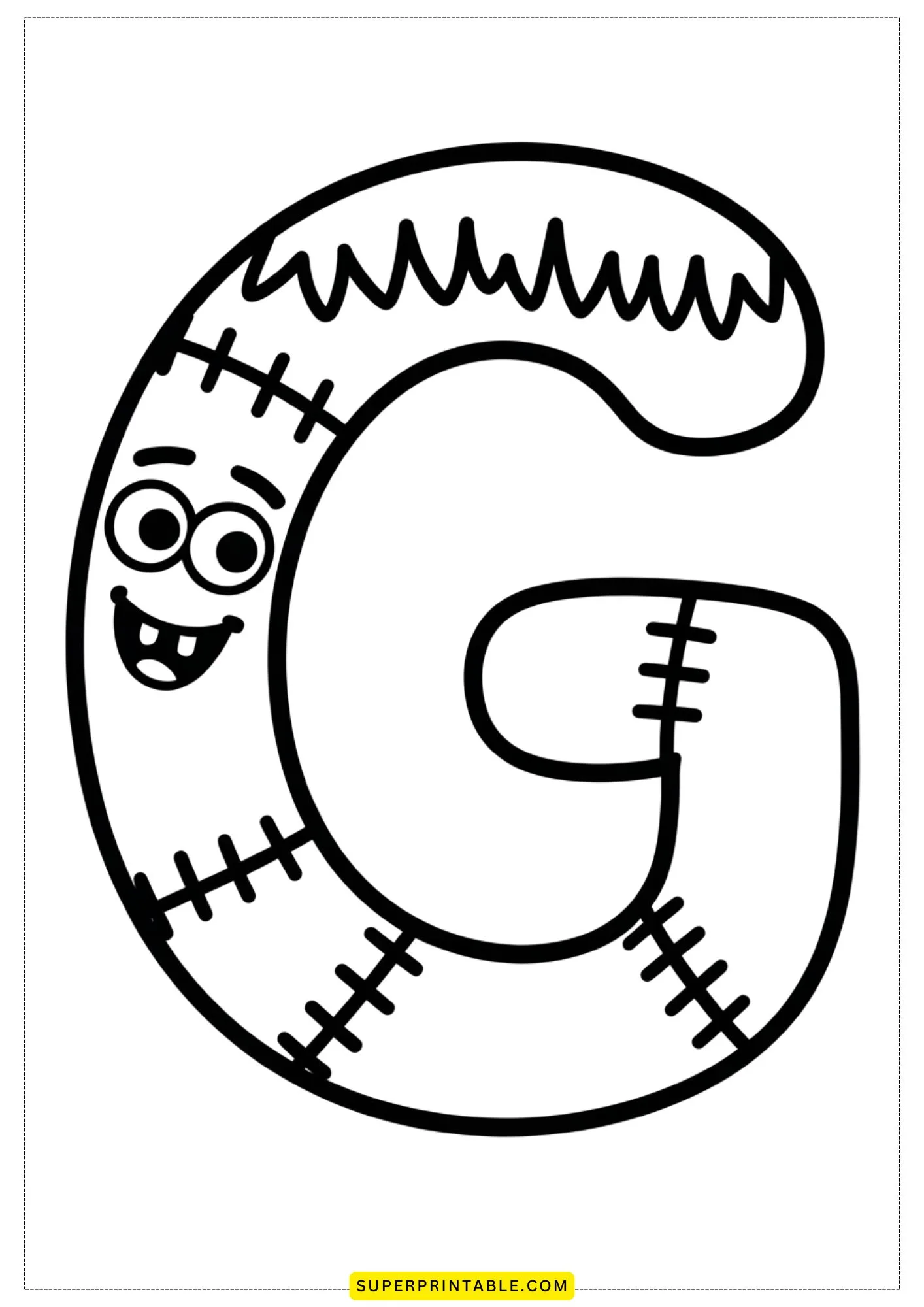 Frankenstein Alphabet Coloring Pages 7