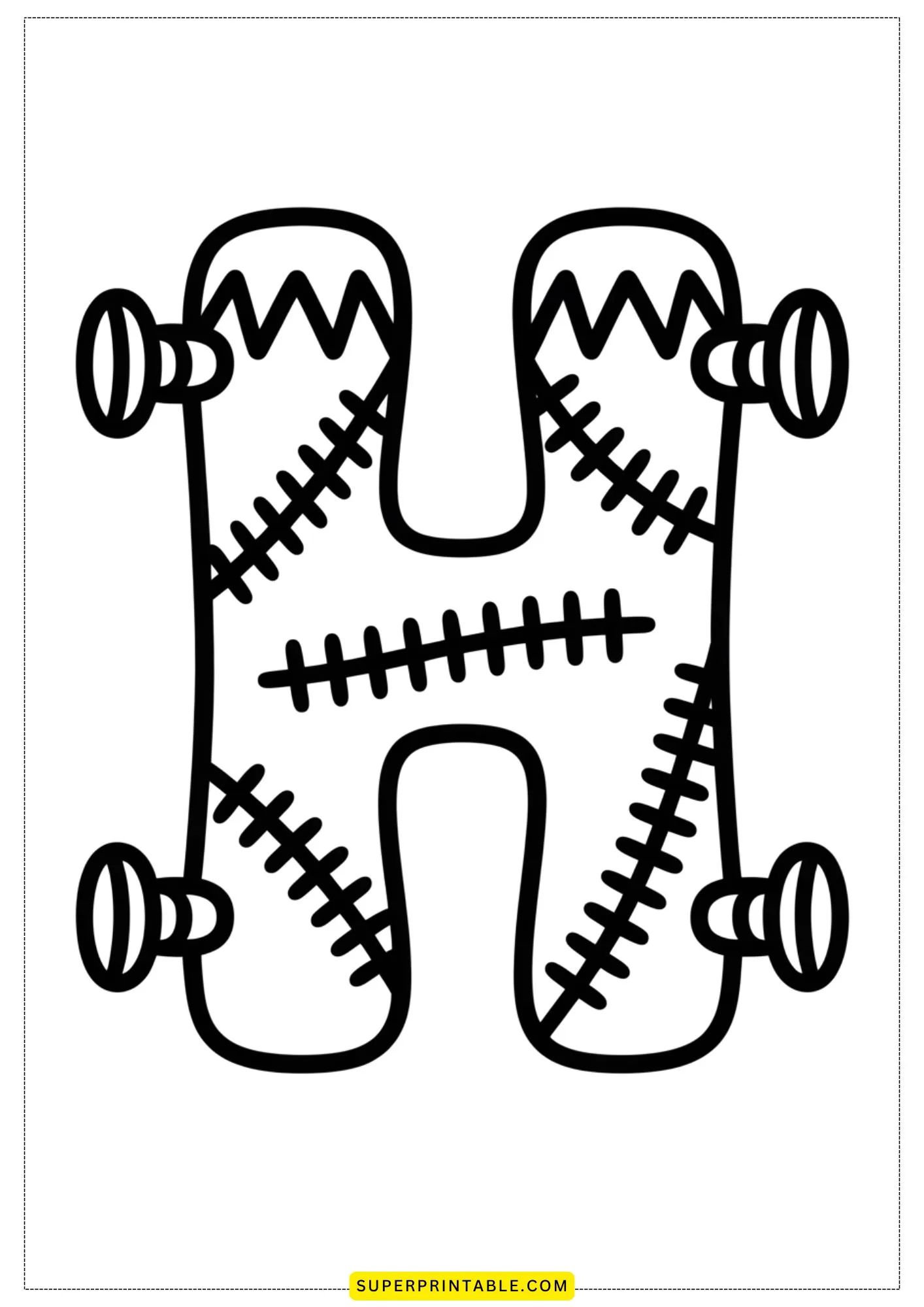 Frankenstein Alphabet Coloring Pages 8