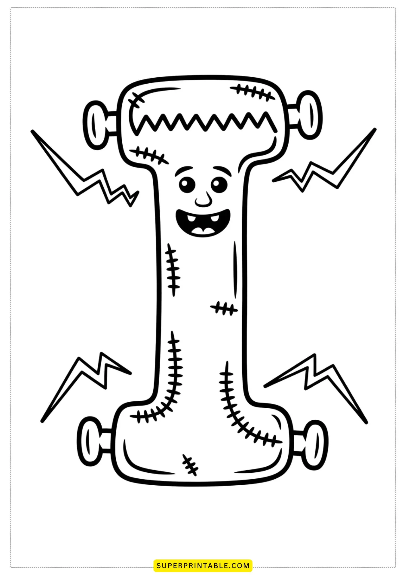 Frankenstein Alphabet Coloring Pages 9