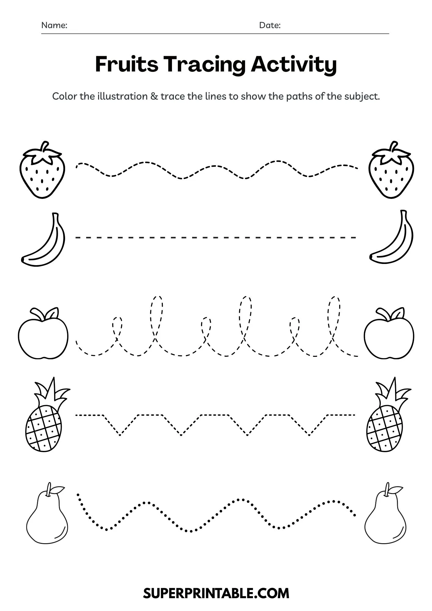 Fruits Tracing Activity 3
