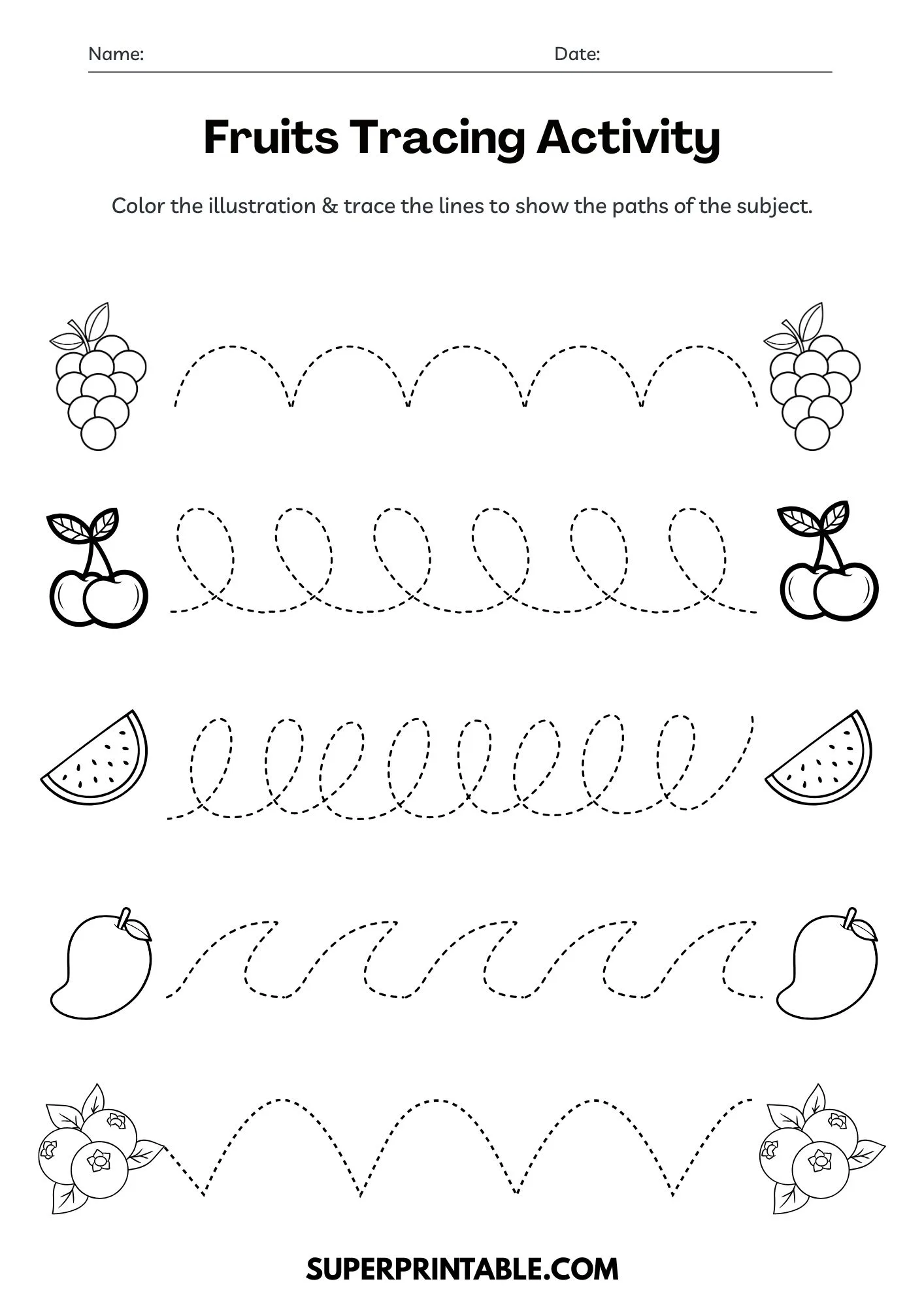 Fruits Tracing Activity 4
