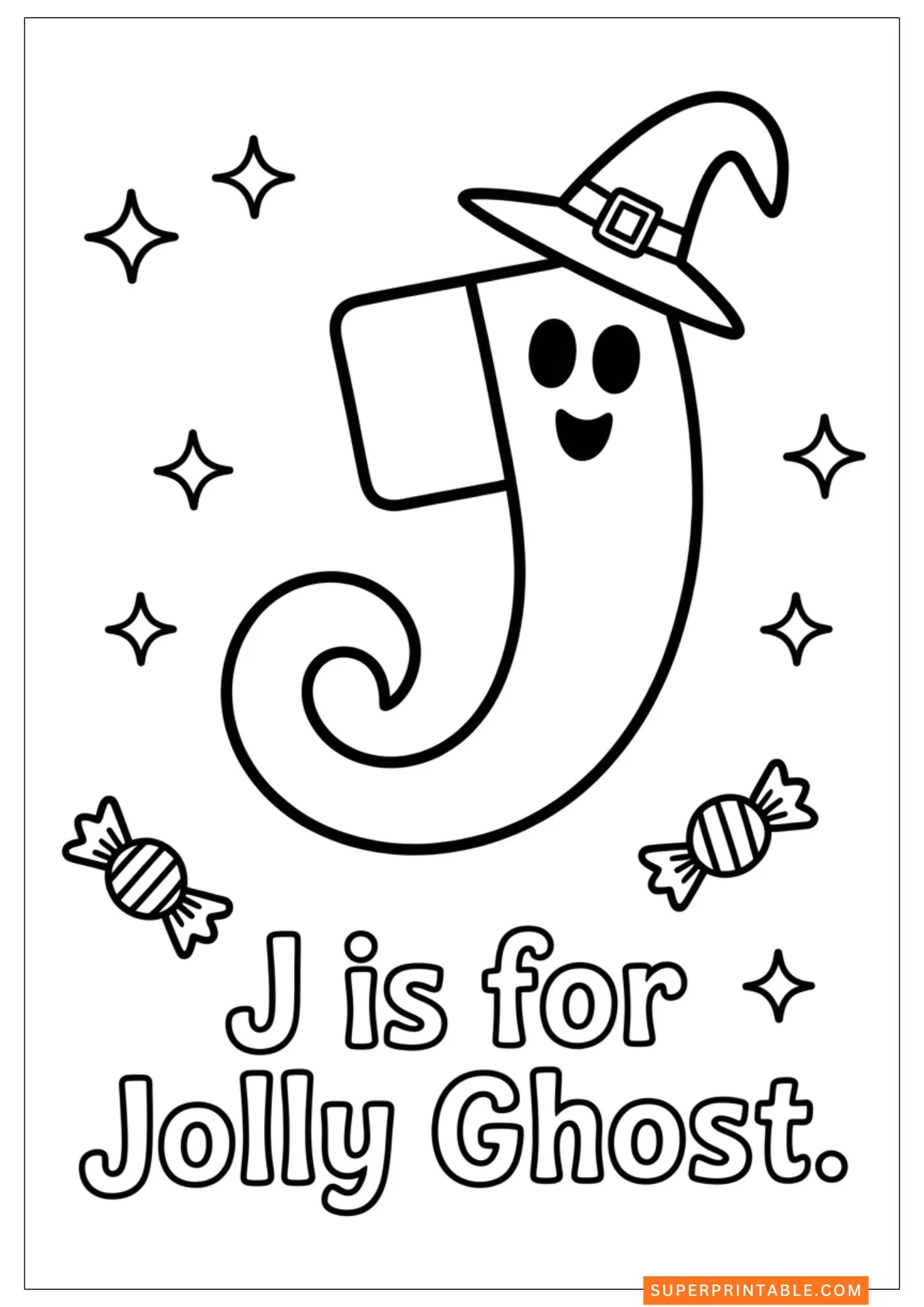Ghostly Alphabet Adventures Coloring Pages 11