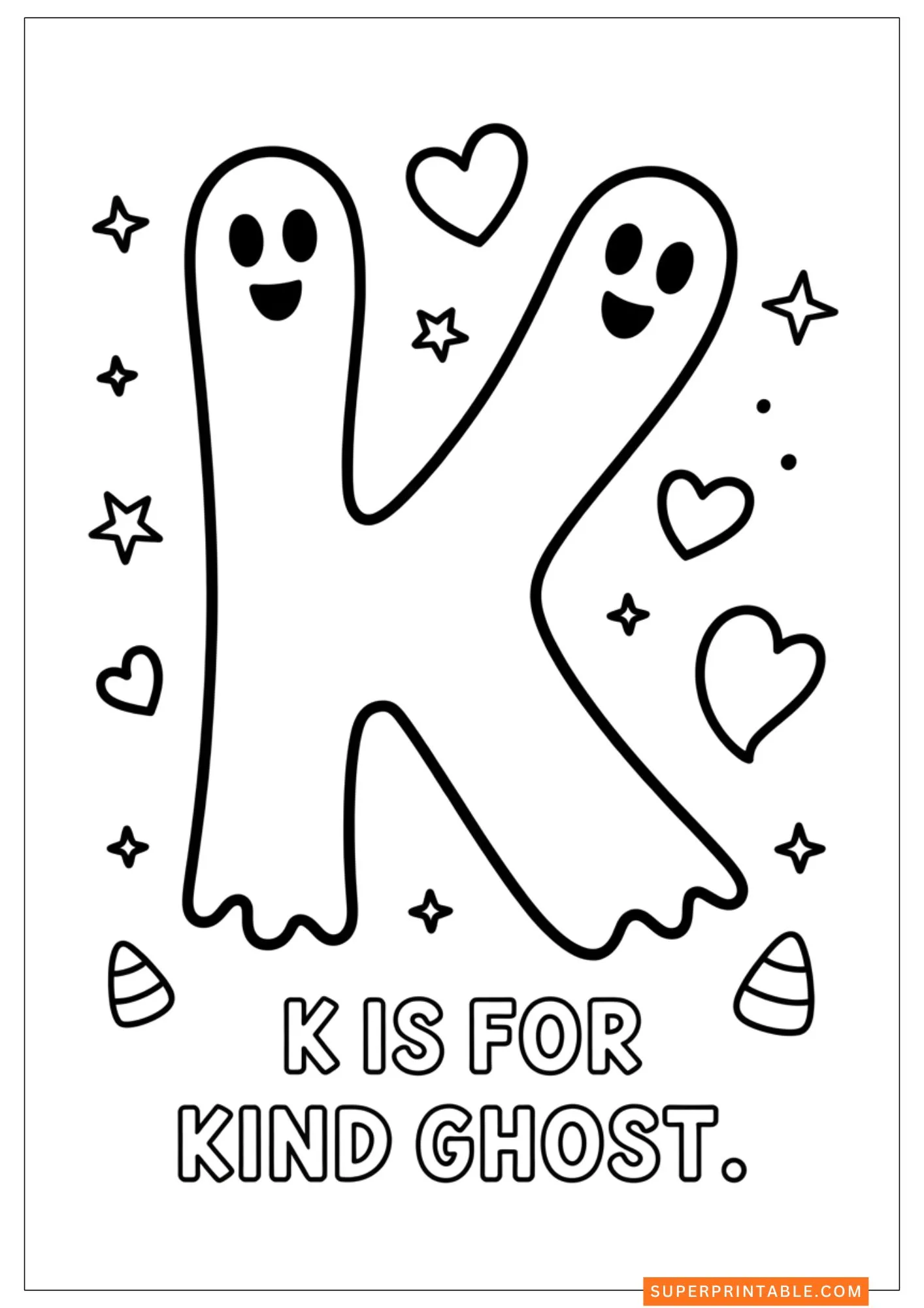 Ghostly Alphabet Adventures Coloring Pages 12