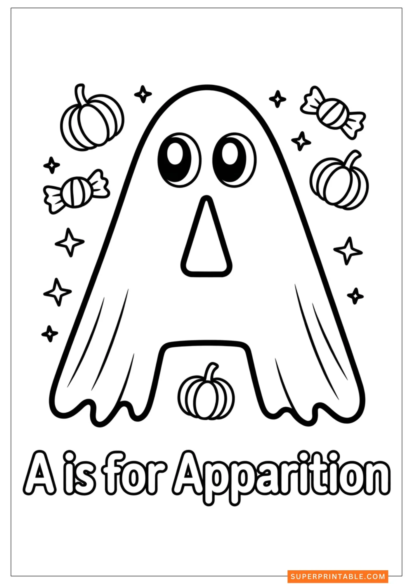 Ghostly Alphabet Adventures Coloring Pages 2