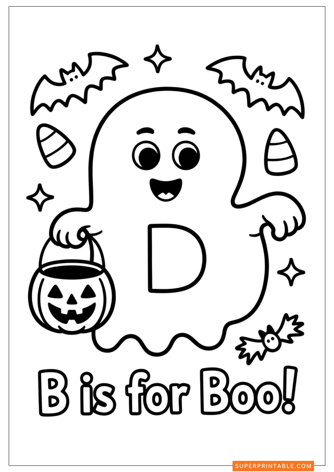 Ghostly Alphabet Adventures Coloring Pages 3