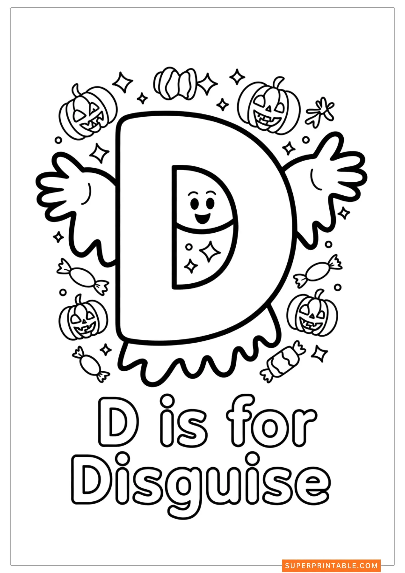 Ghostly Alphabet Adventures Coloring Pages 5