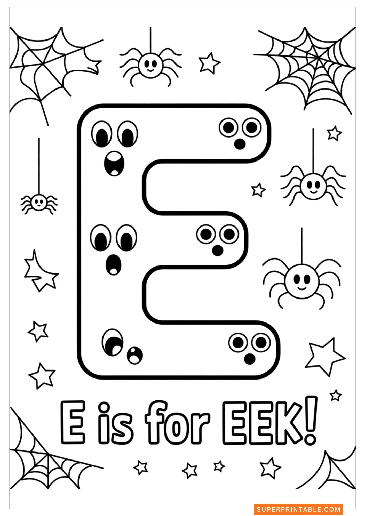 Ghostly Alphabet Adventures Coloring Pages 6