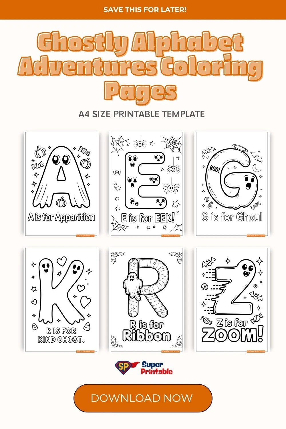 Ghostly Alphabet Adventures Coloring Pages Pinterest Image