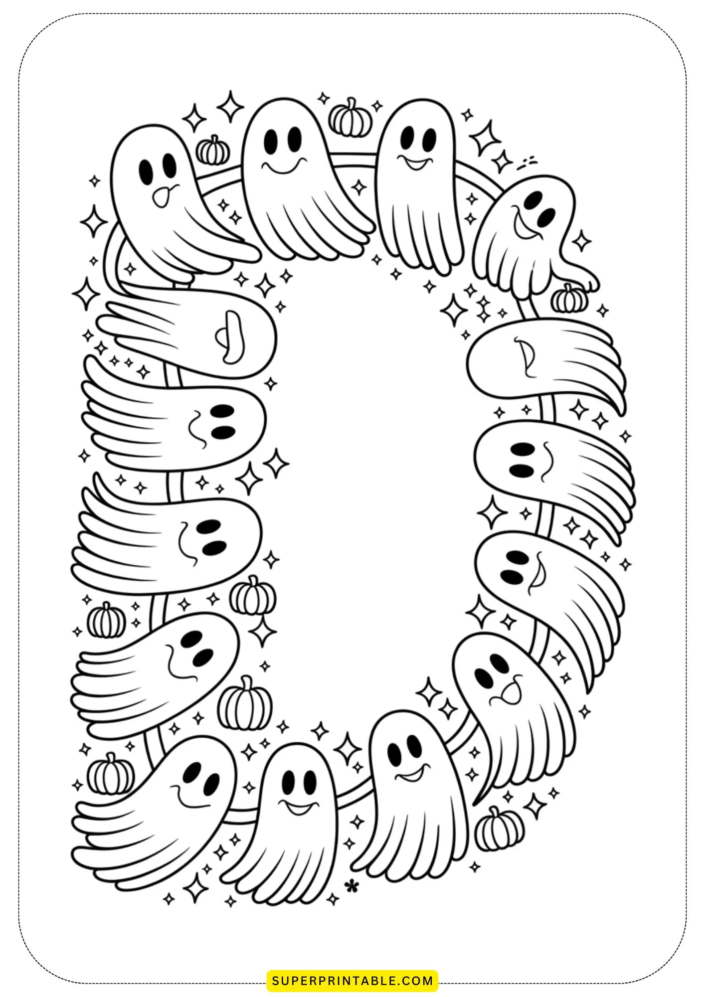 Ghostly Glow Alphabet Coloring Pages 4
