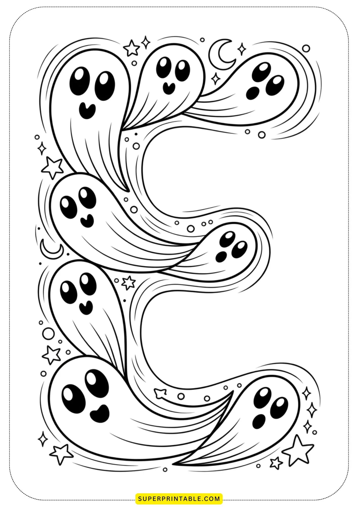 Ghostly Glow Alphabet Coloring Pages 5