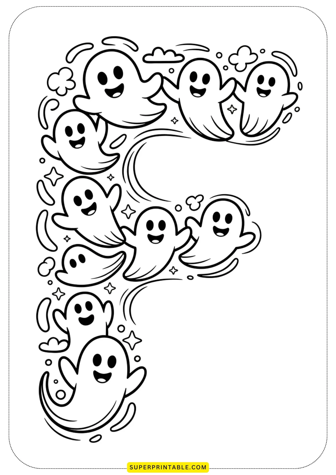 Ghostly Glow Alphabet Coloring Pages 6