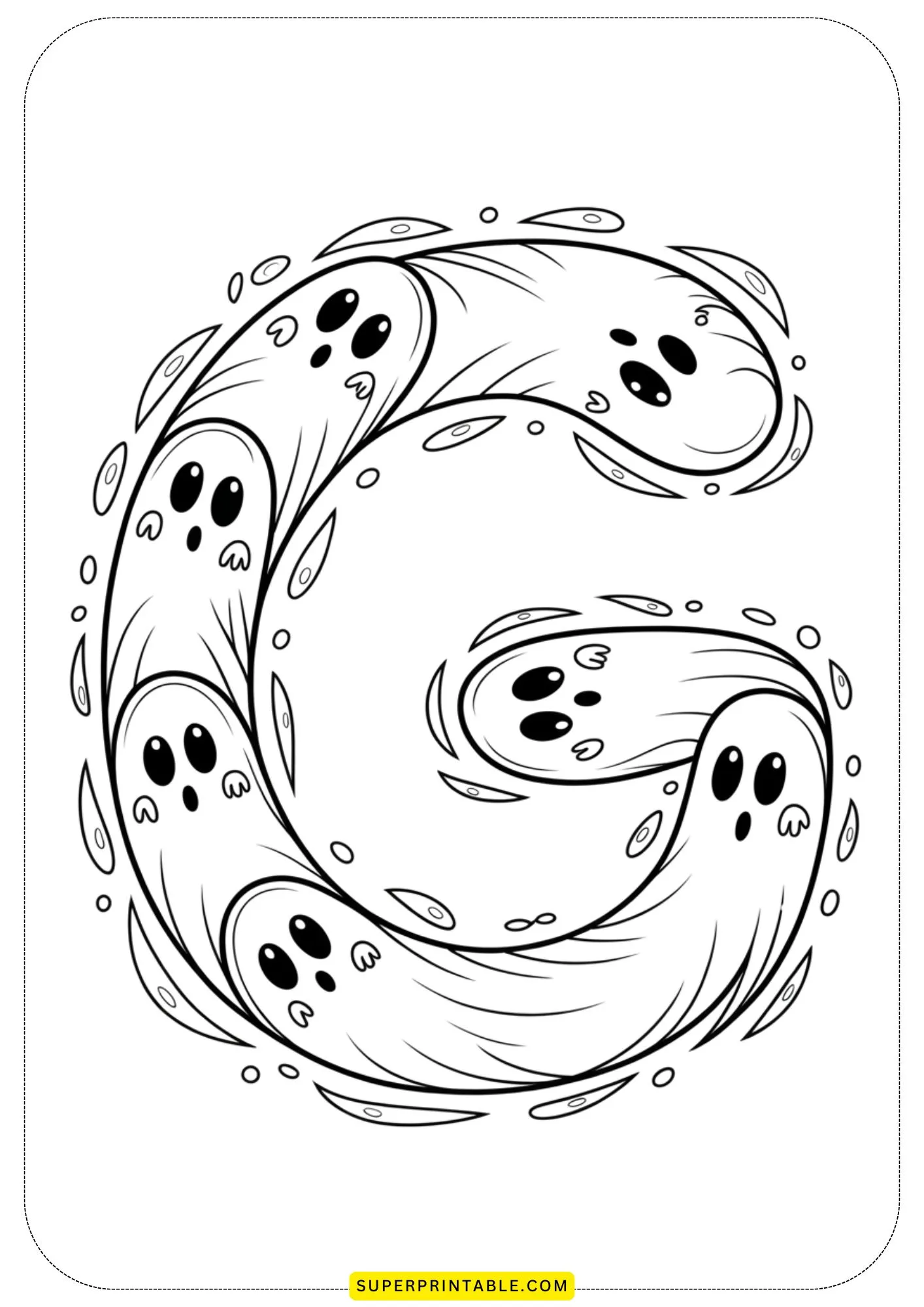 Ghostly Glow Alphabet Coloring Pages 7