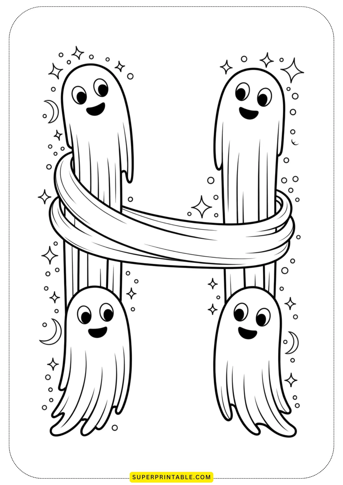 Ghostly Glow Alphabet Coloring Pages 8