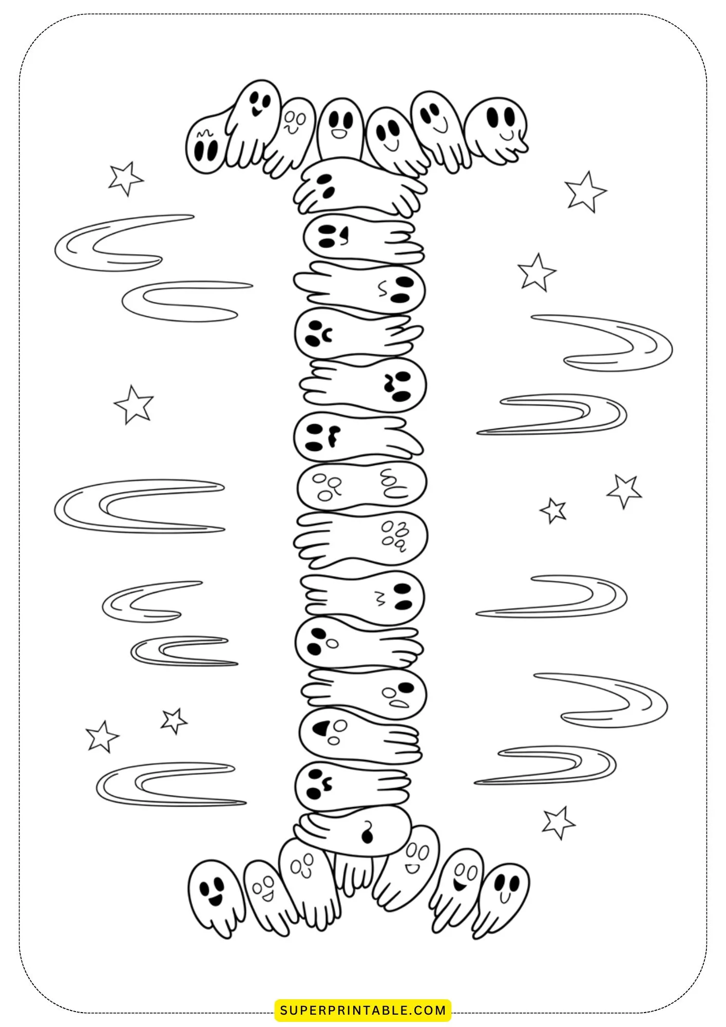 Ghostly Glow Alphabet Coloring Pages 9