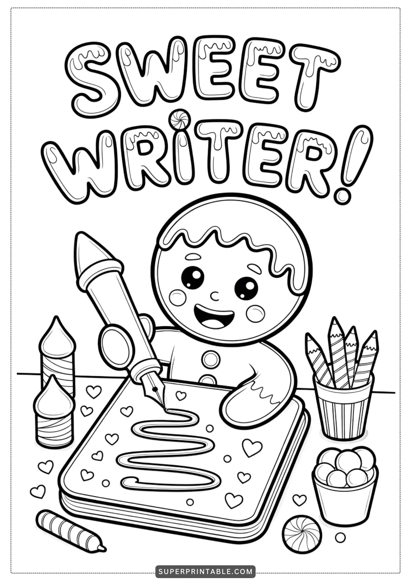 Gingerbread Classroom Coloring Pages 2