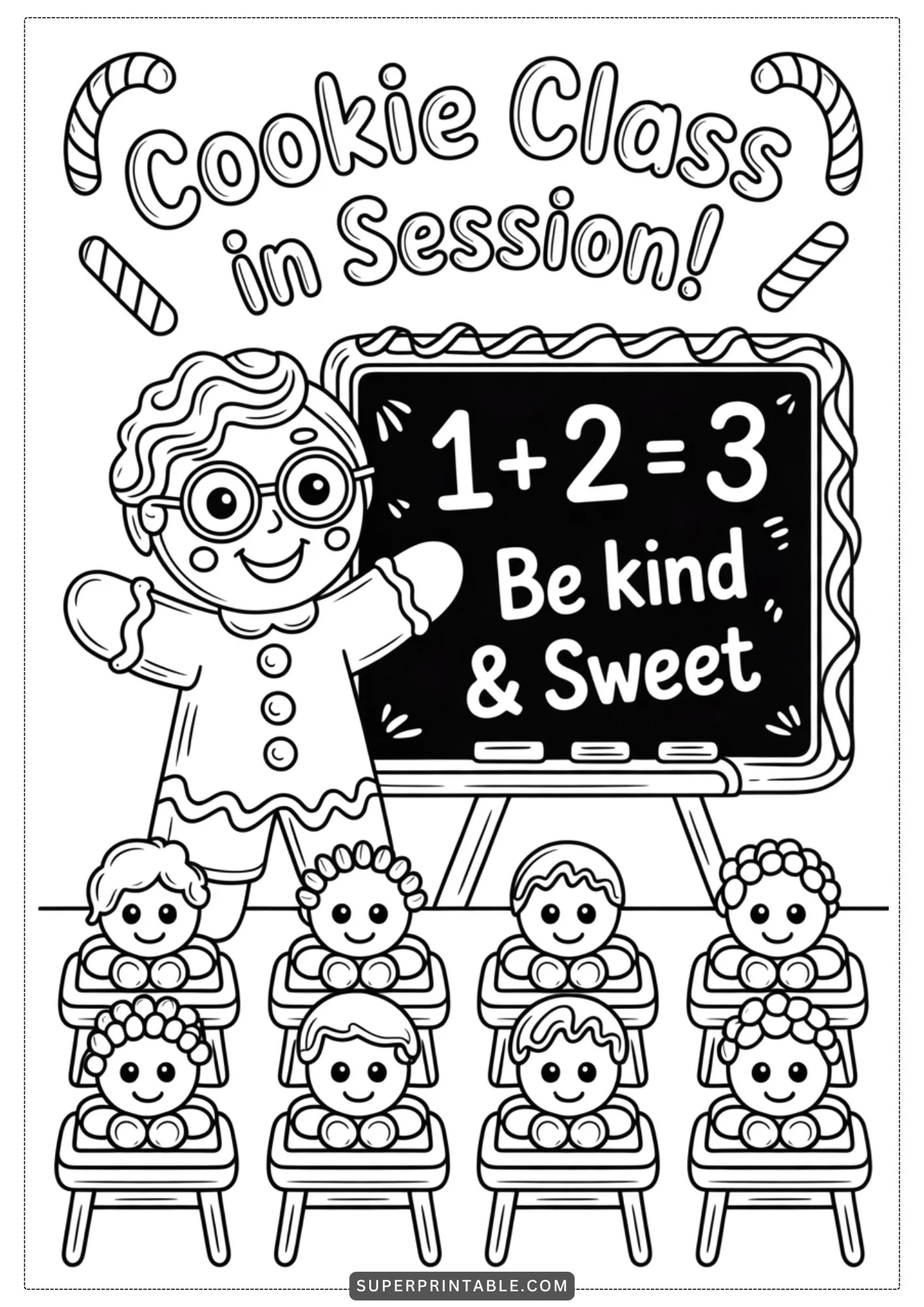 Gingerbread Classroom Coloring Pages 3
