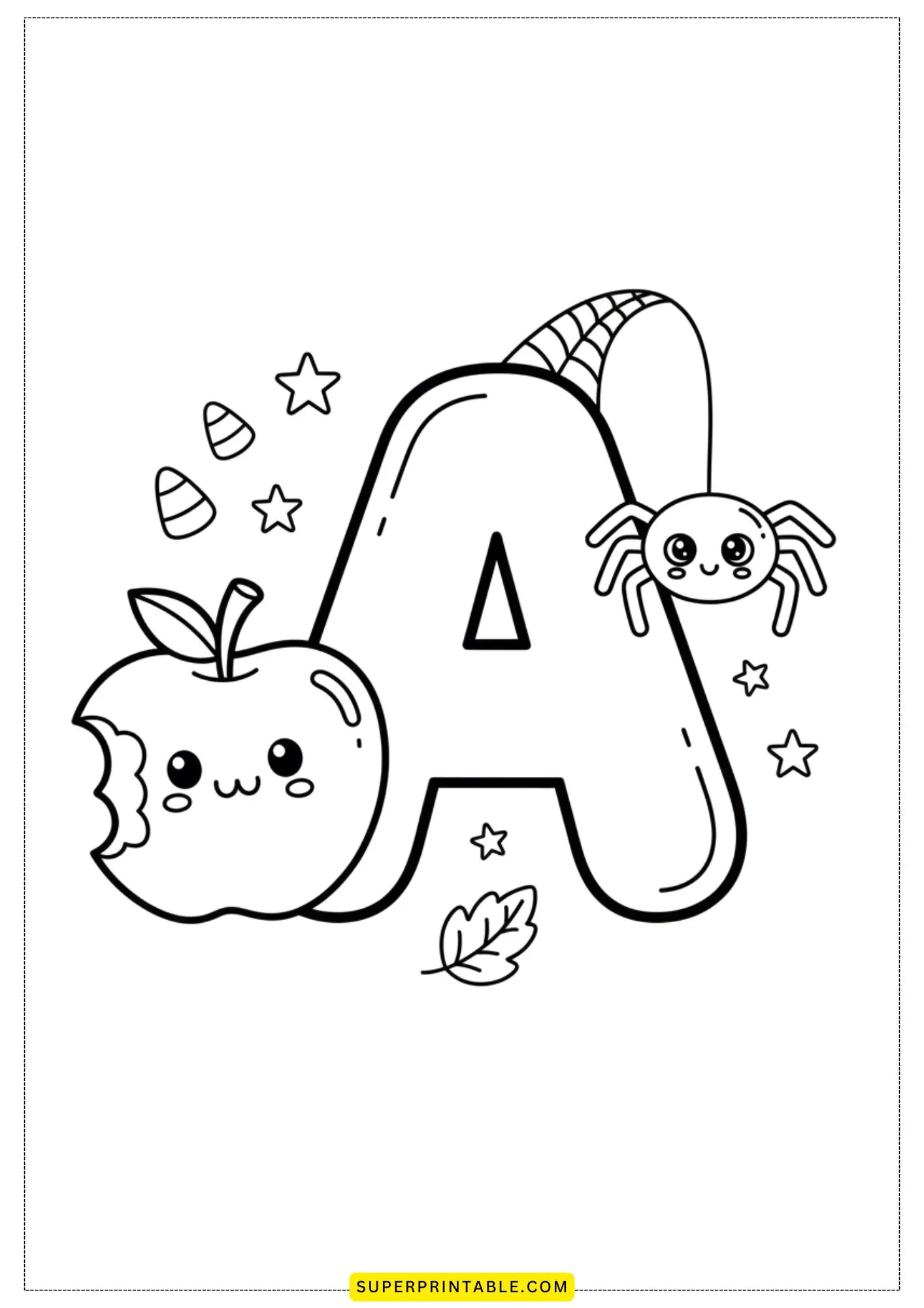 Halloween Alphabet Coloring Pages 1