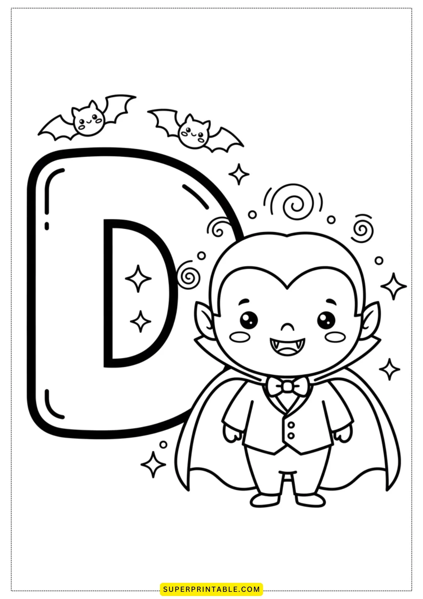 Halloween Alphabet Coloring Pages 4