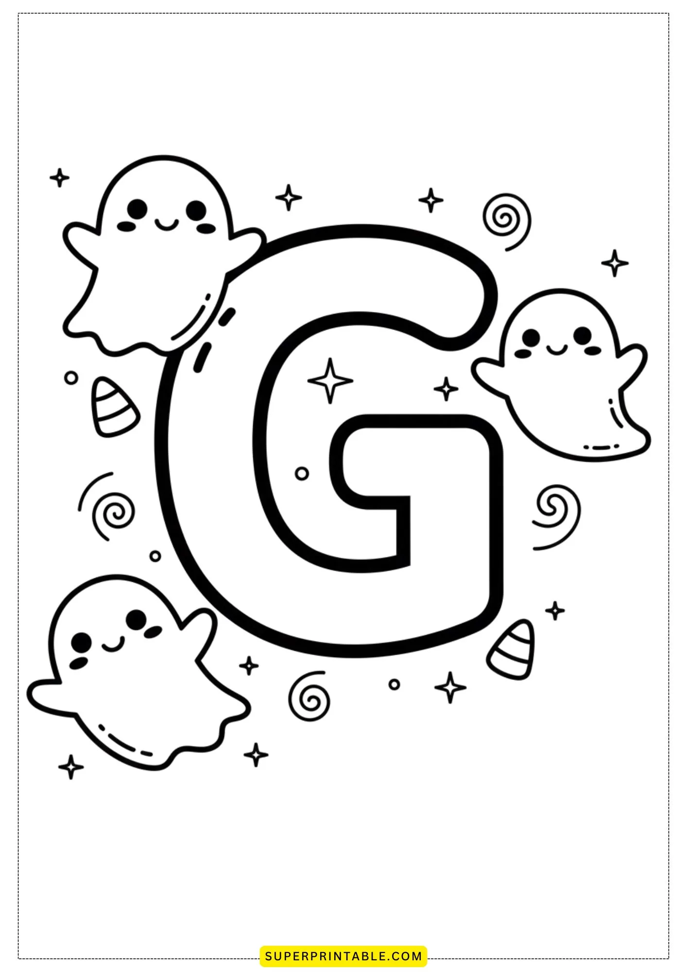Halloween Alphabet Coloring Pages 7