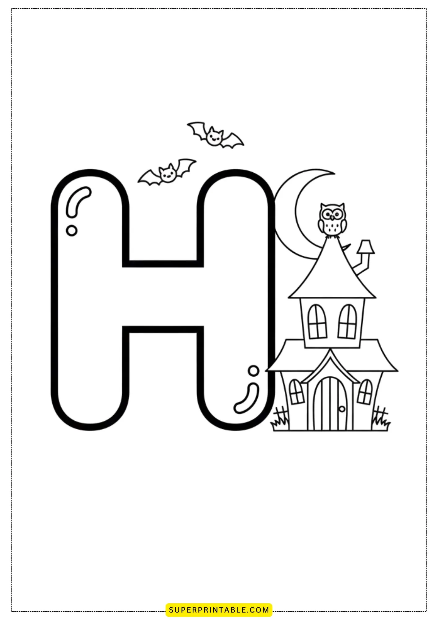 Halloween Alphabet Coloring Pages 8