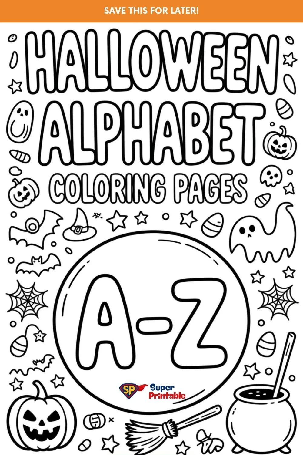 Halloween Alphabet Coloring Pages Pinterest Image