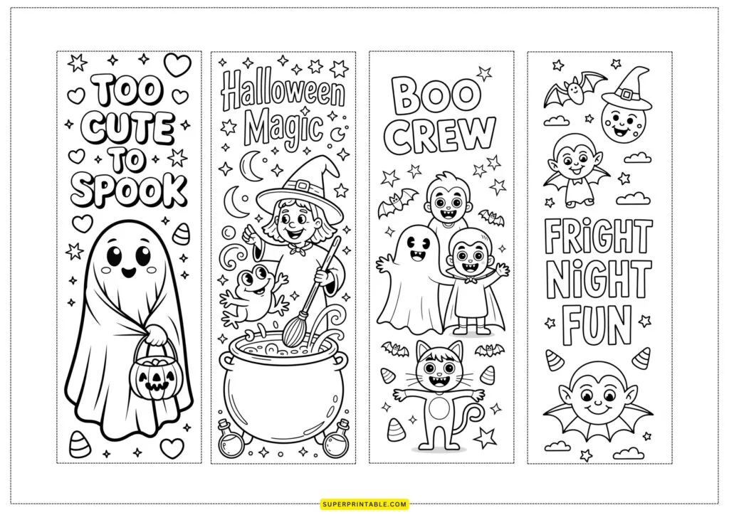 Halloween Coloring Bookmarks 2