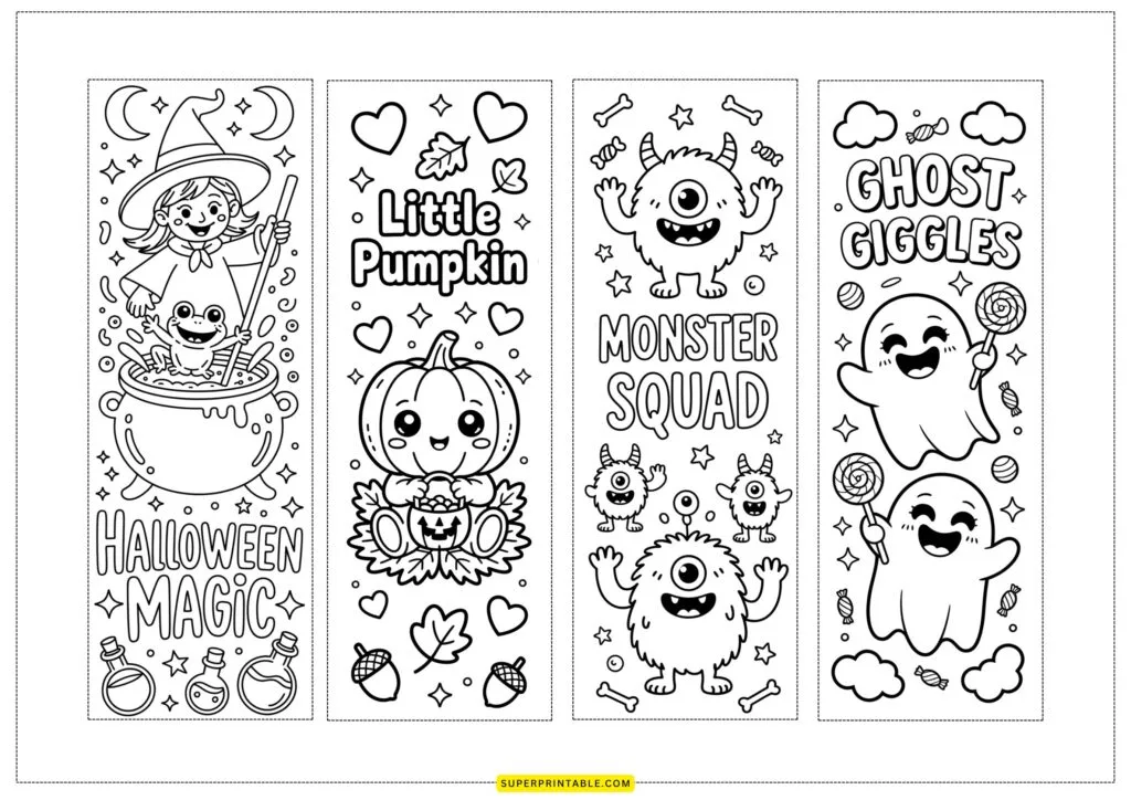 Halloween Coloring Bookmarks 3