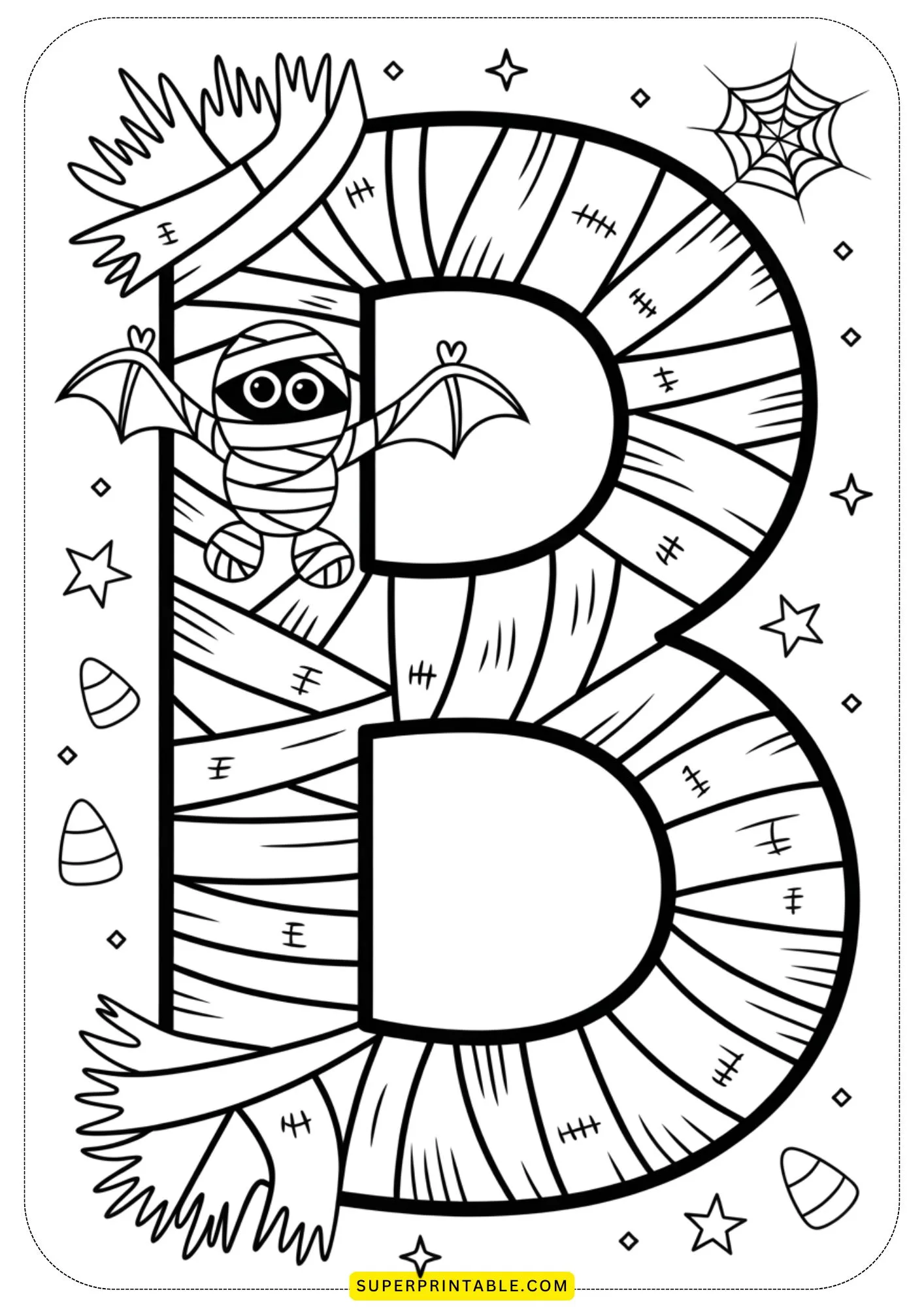 Halloween Mummy Alphabet Coloring Pages 2