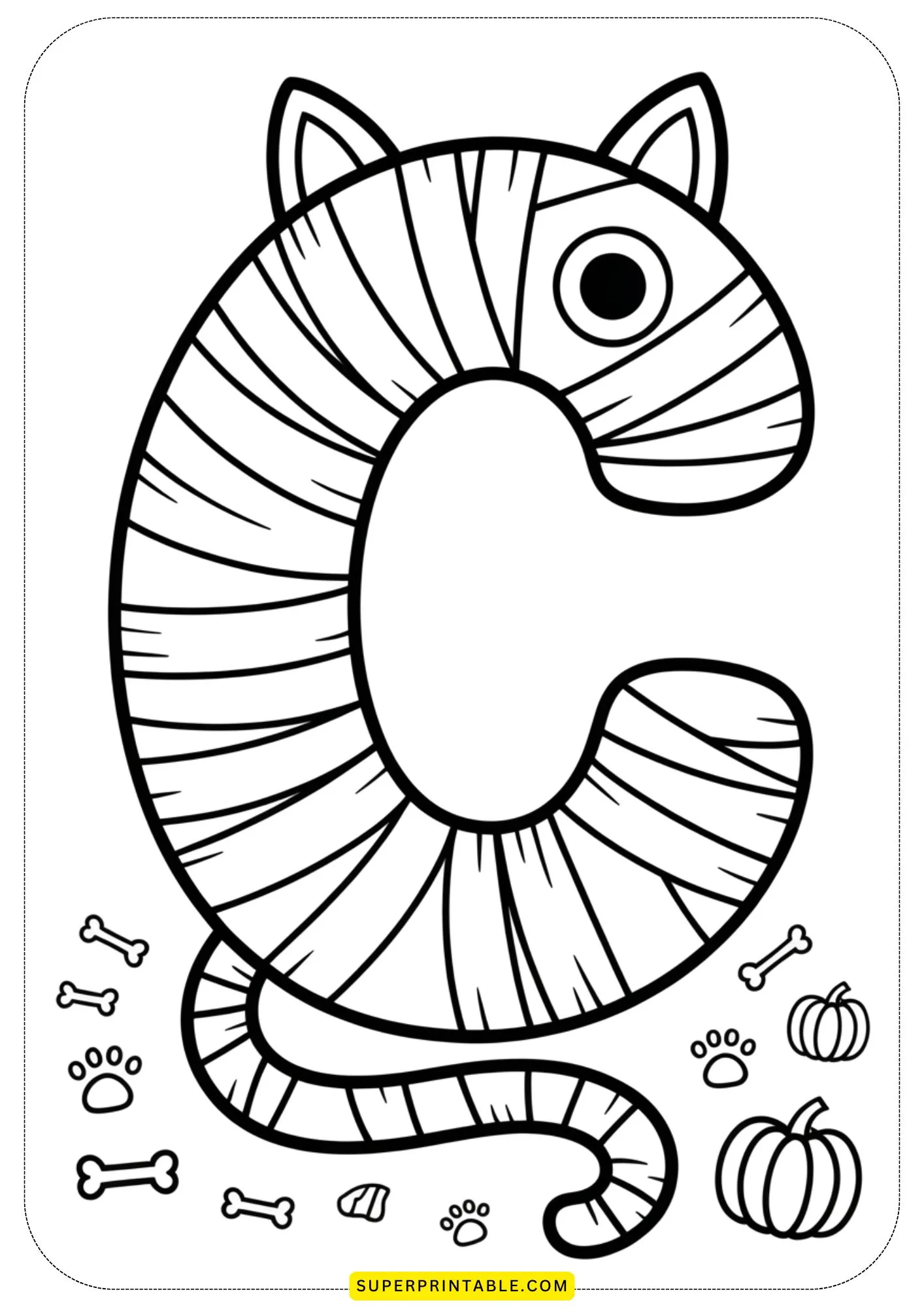 Halloween Mummy Alphabet Coloring Pages 3