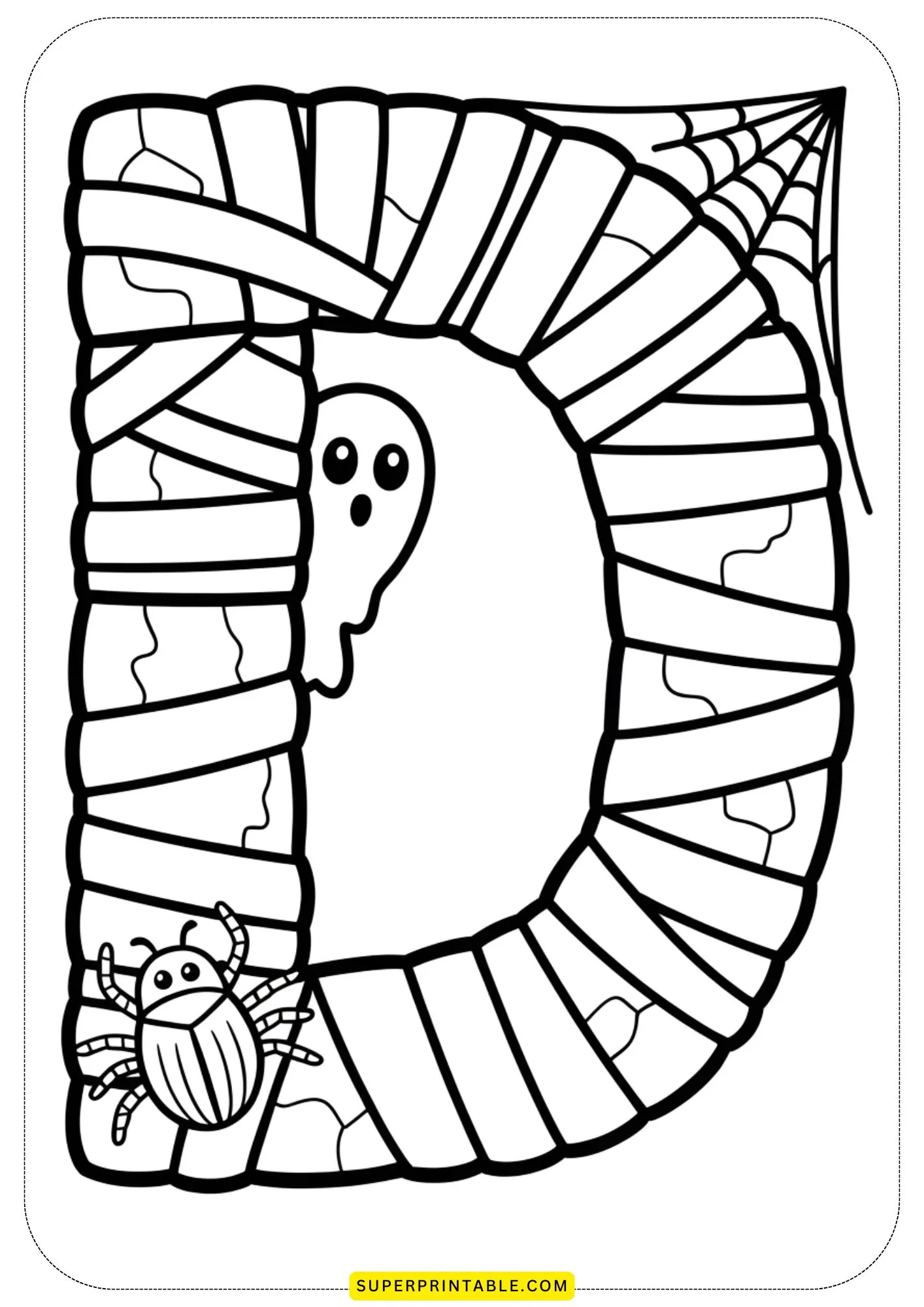 Halloween Mummy Alphabet Coloring Pages 4