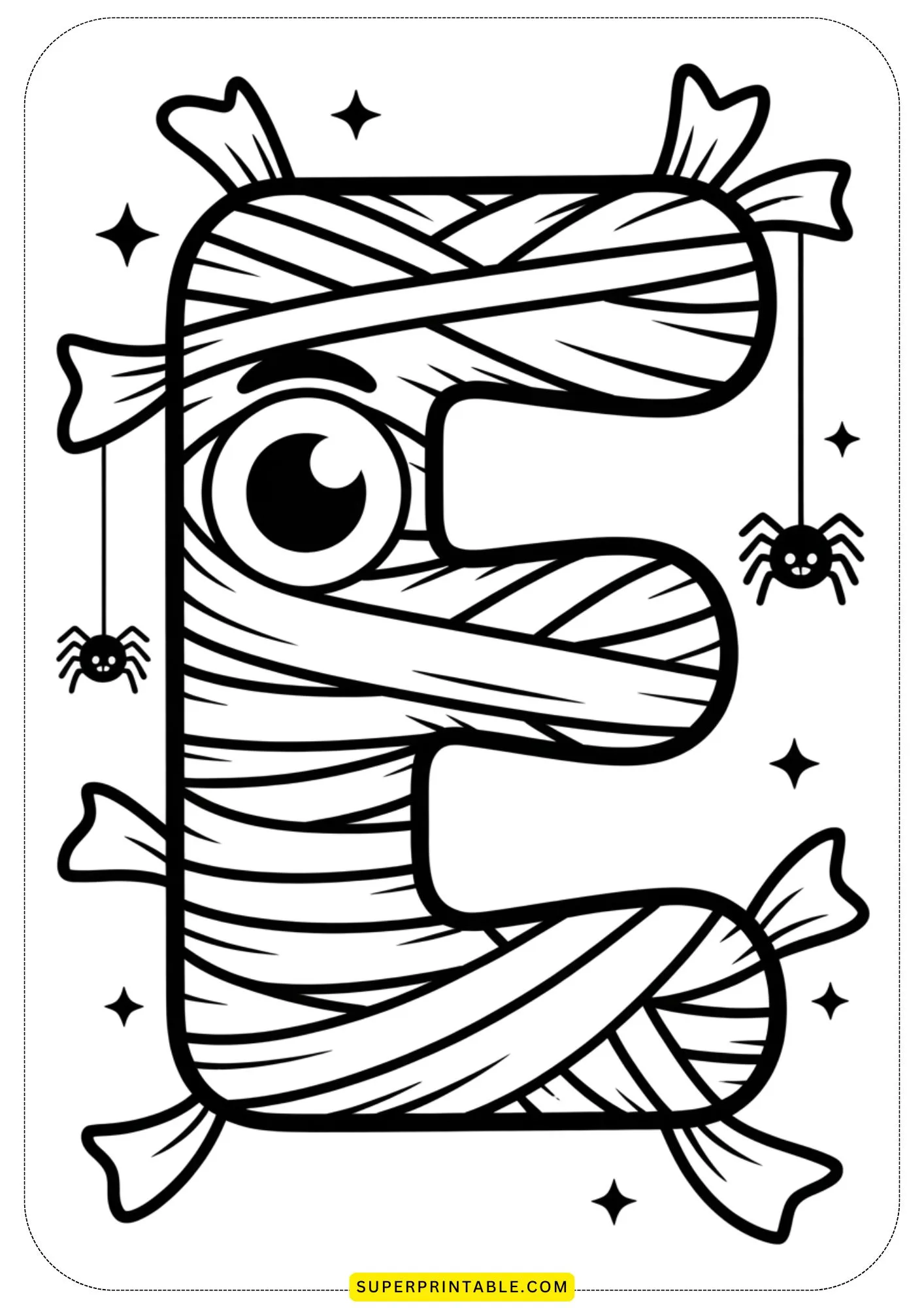 Halloween Mummy Alphabet Coloring Pages 5