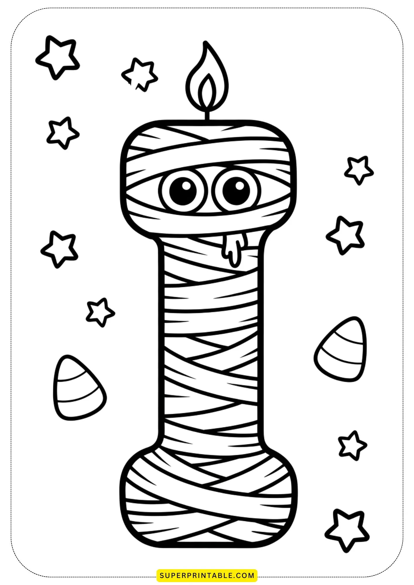 Halloween Mummy Alphabet Coloring Pages 9