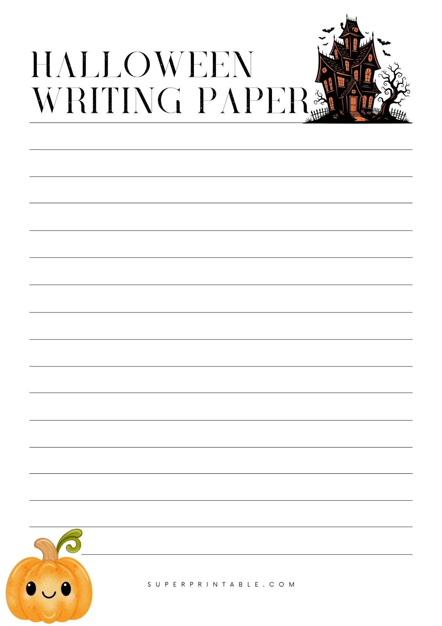 Halloween Writing Paper 3