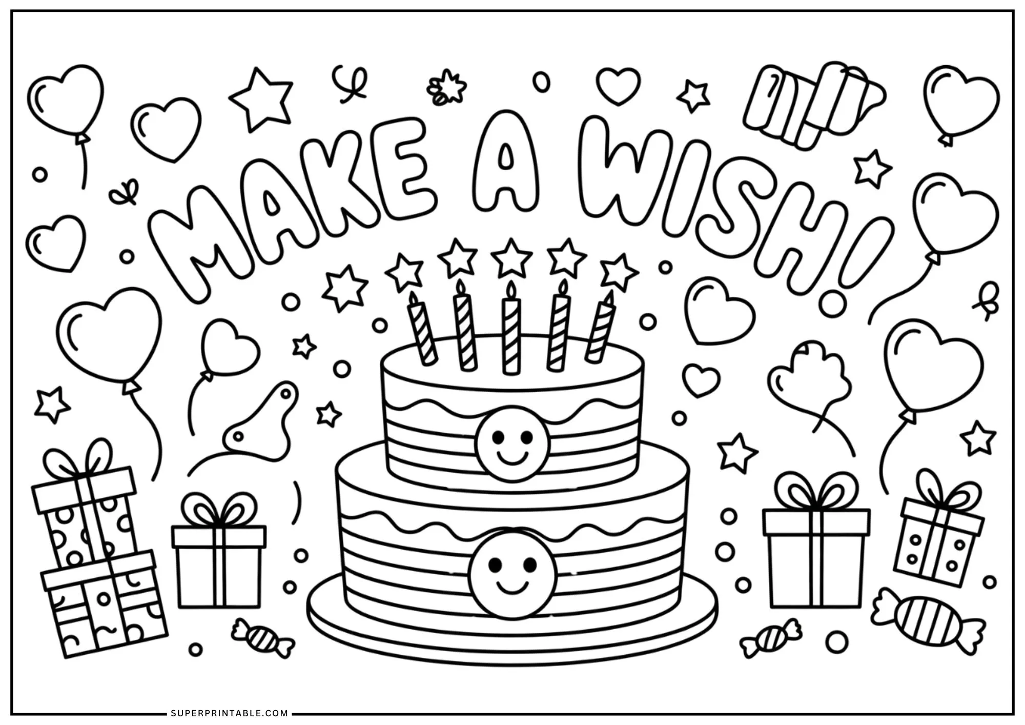 Happy Birthday Party Coloring Pages 4
