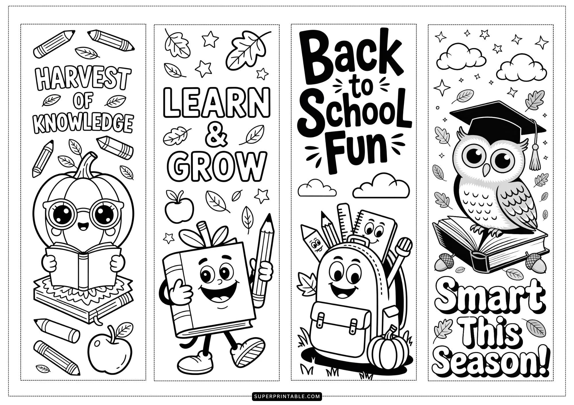 Harvest of Knowledge Coloring Bookmarks 1