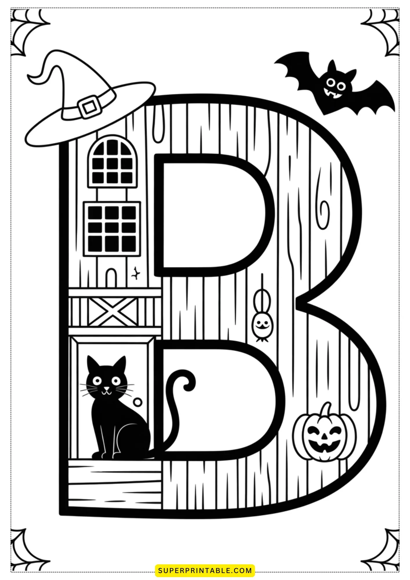 Haunted Alphabet Castle Coloring Pages 2