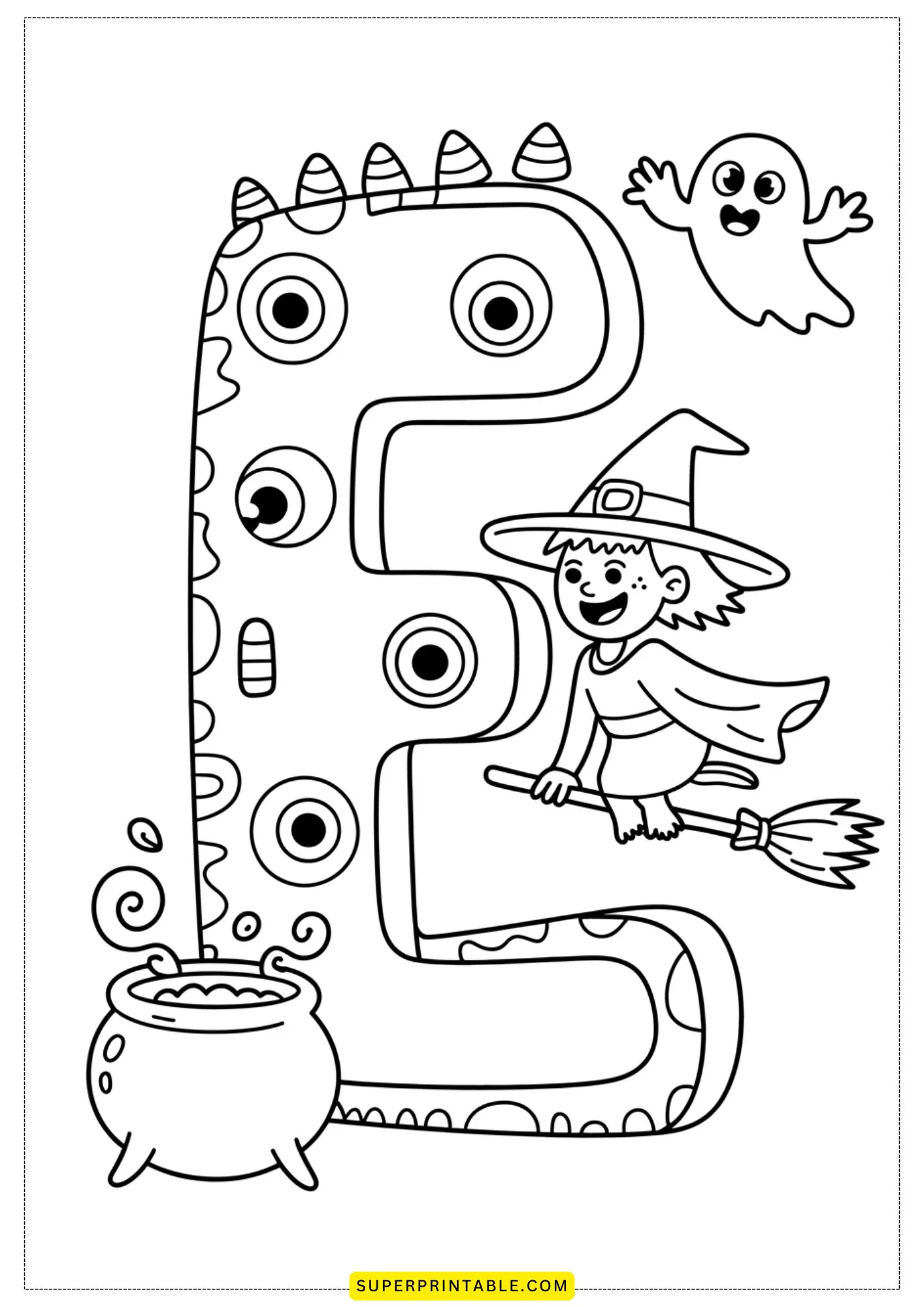 Haunted Alphabet Castle Coloring Pages 5
