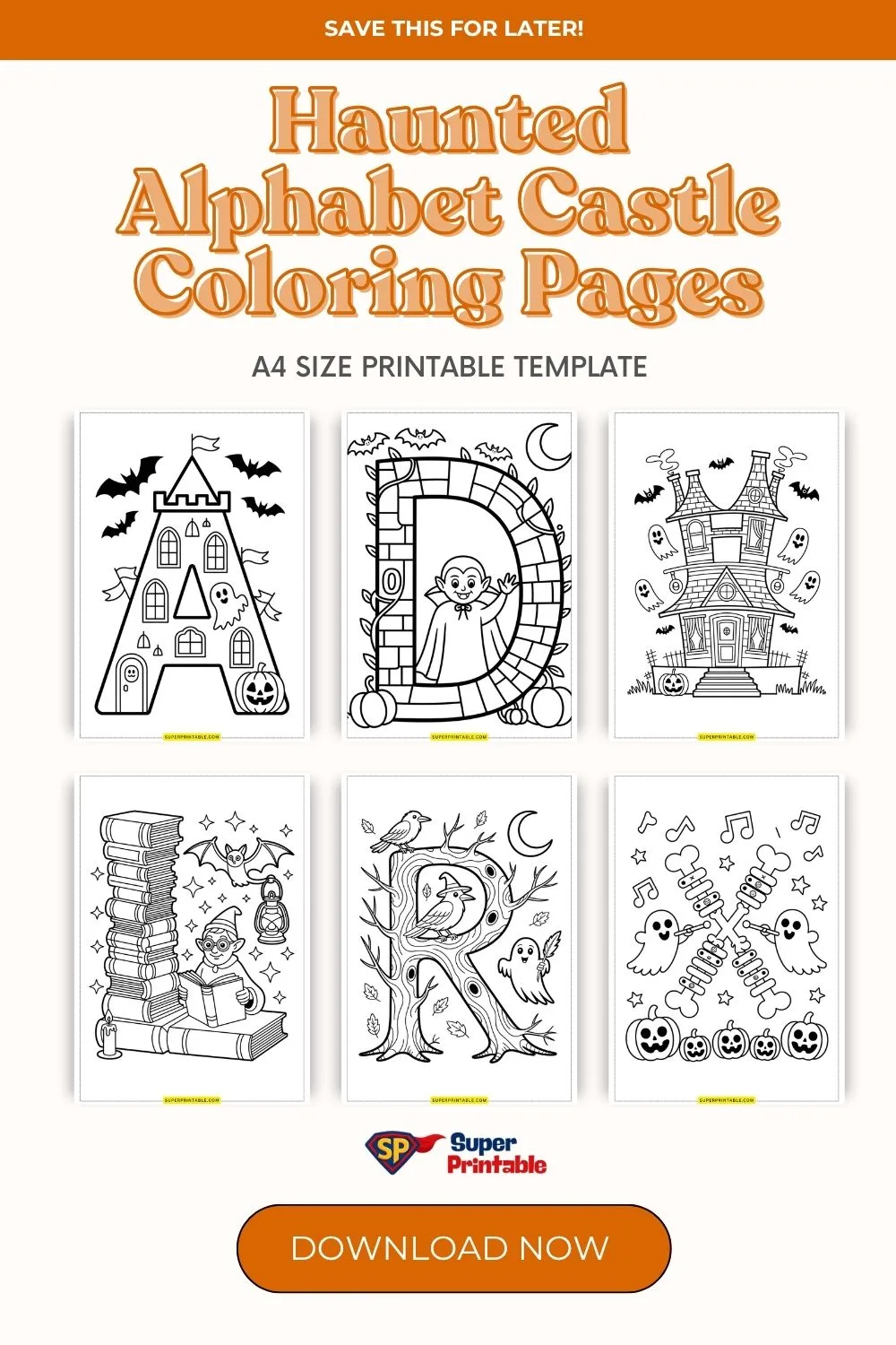 Haunted Alphabet Castle Coloring Pages Pinterest Image