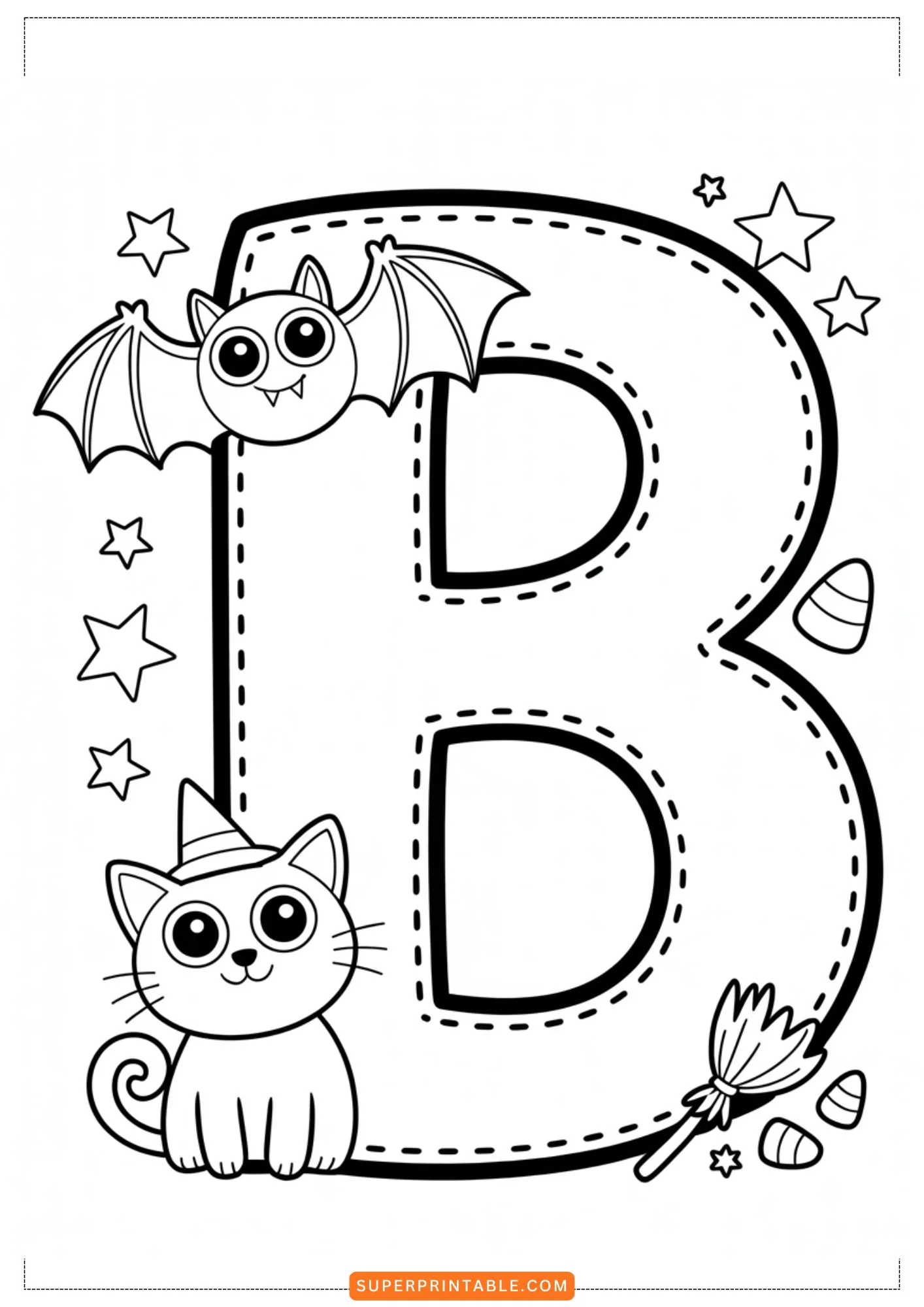 Haunted Friends Alphabet Coloring Pages 2