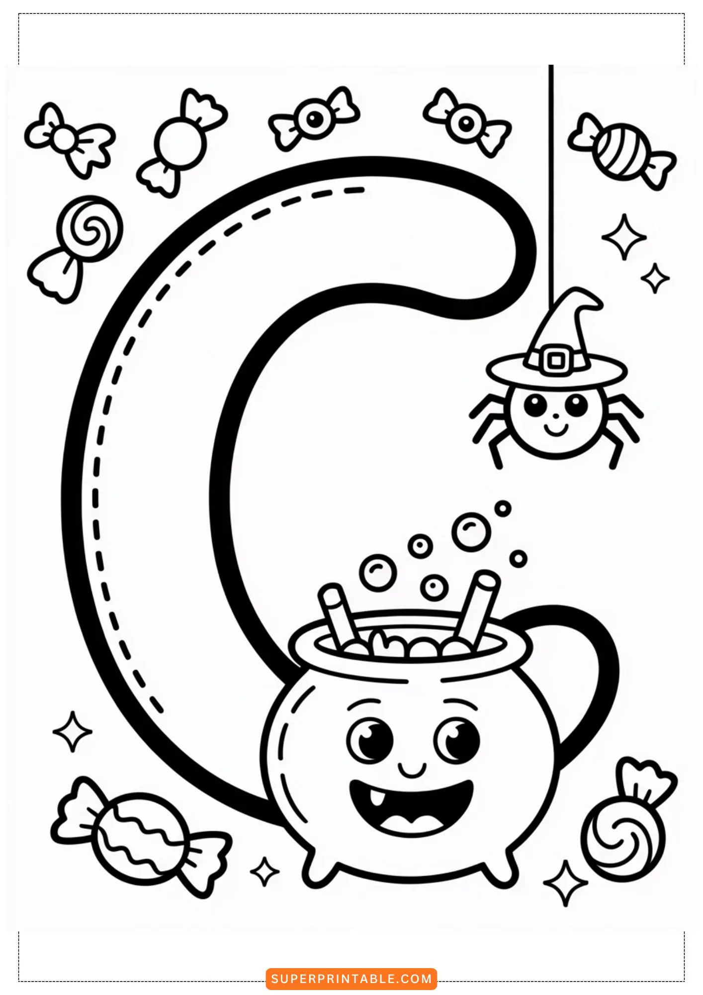 Haunted Friends Alphabet Coloring Pages 3