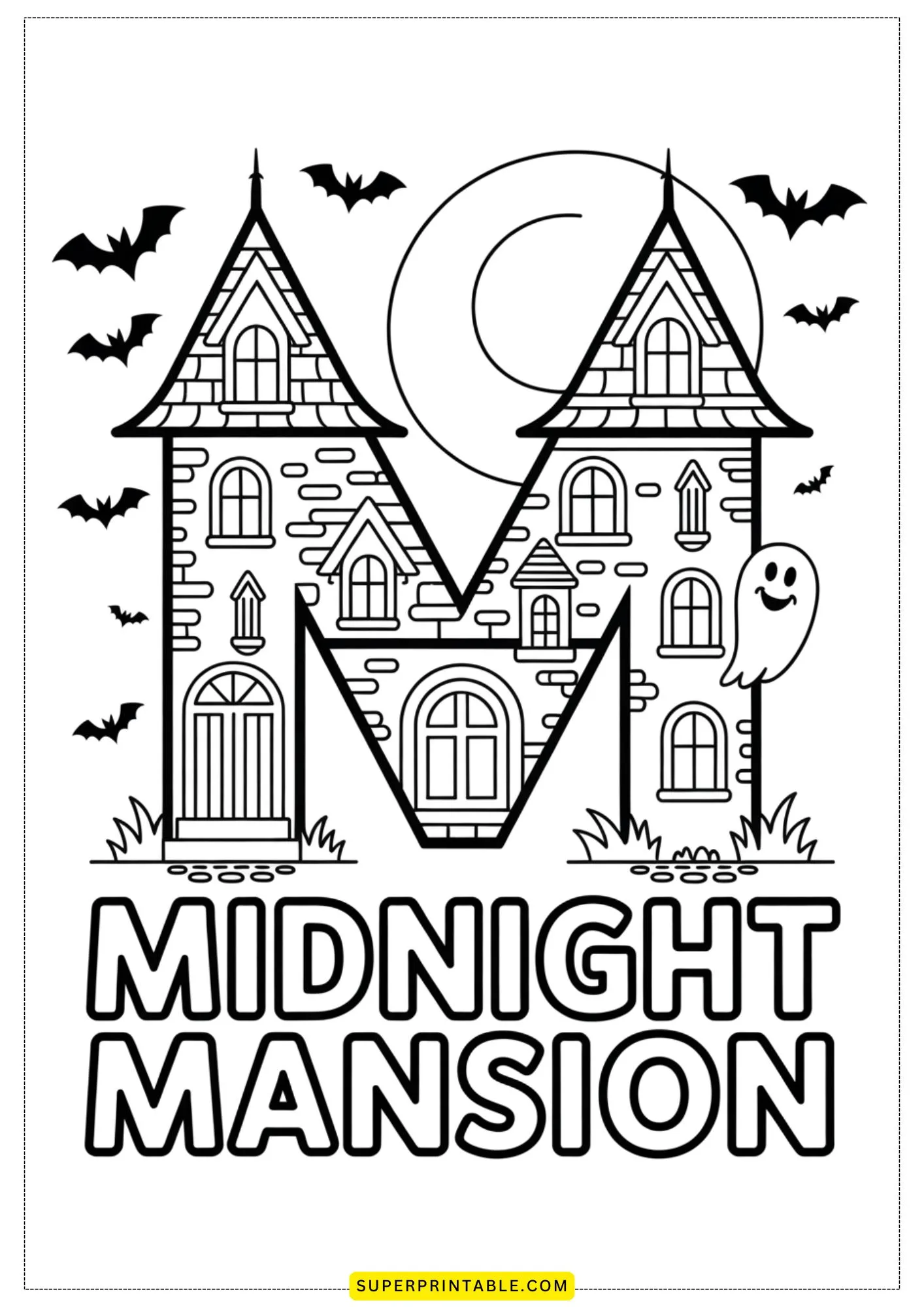 Haunted House Alphabet Coloring Pages 13