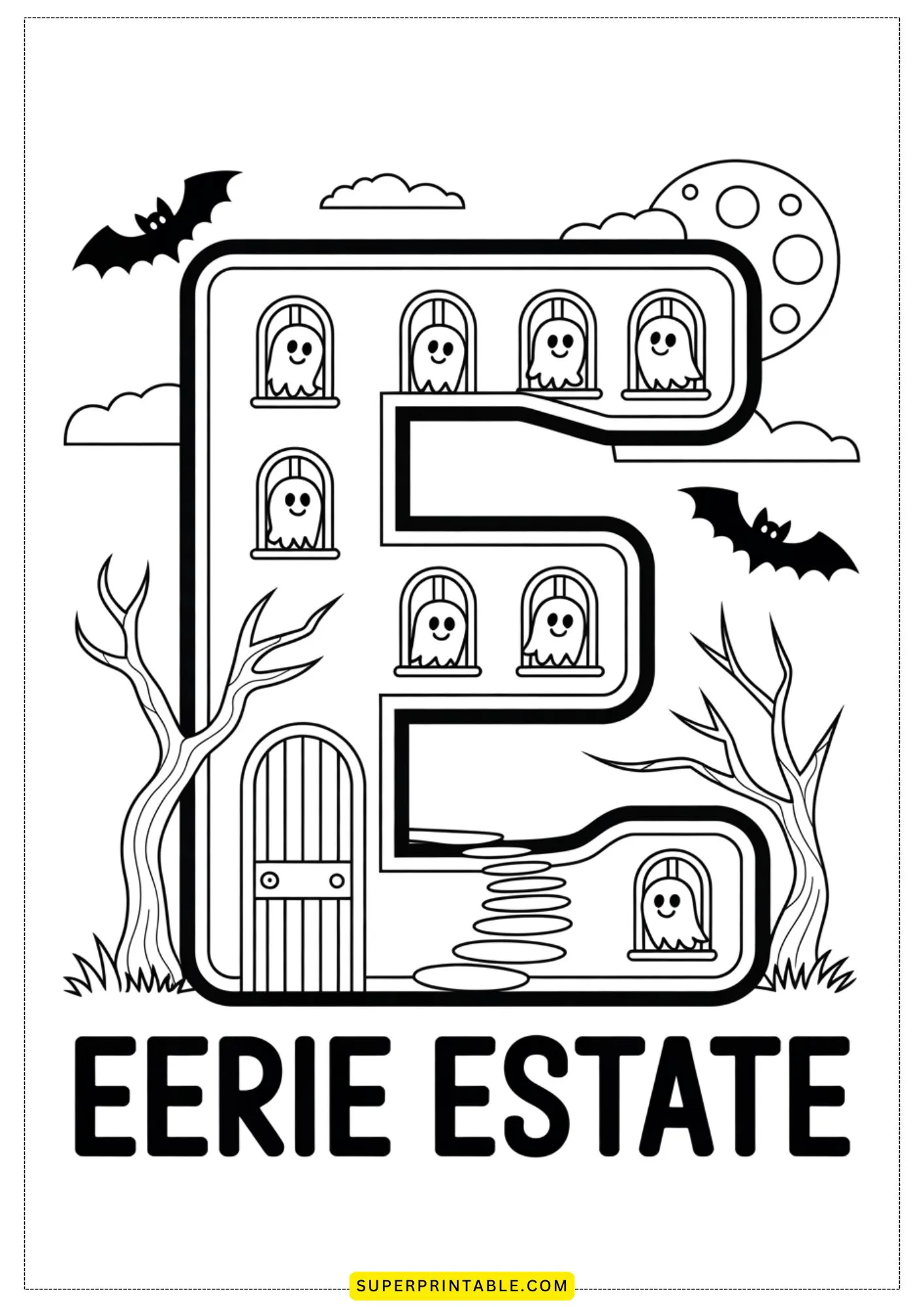 Haunted House Alphabet Coloring Pages 5