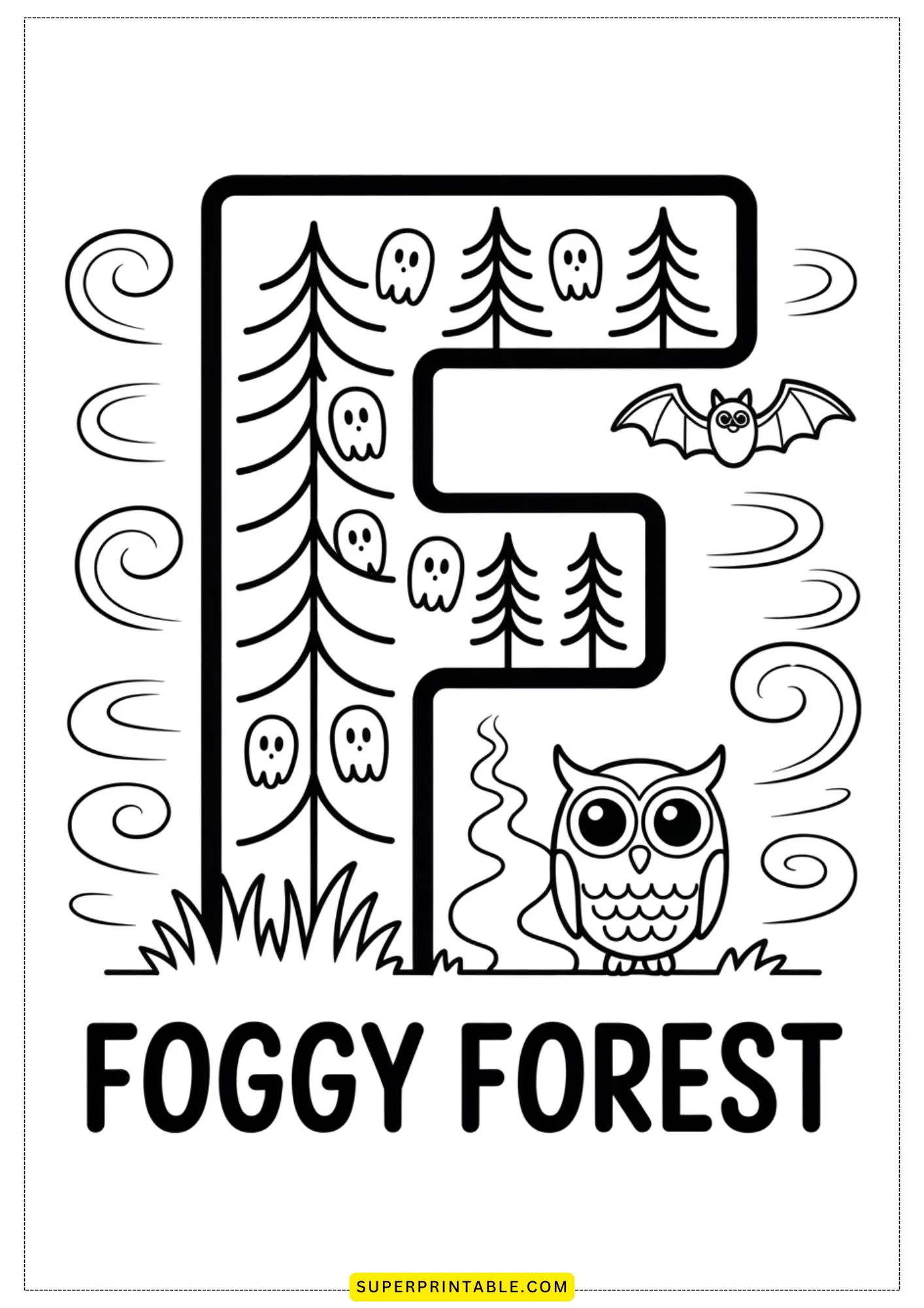 Haunted House Alphabet Coloring Pages 6