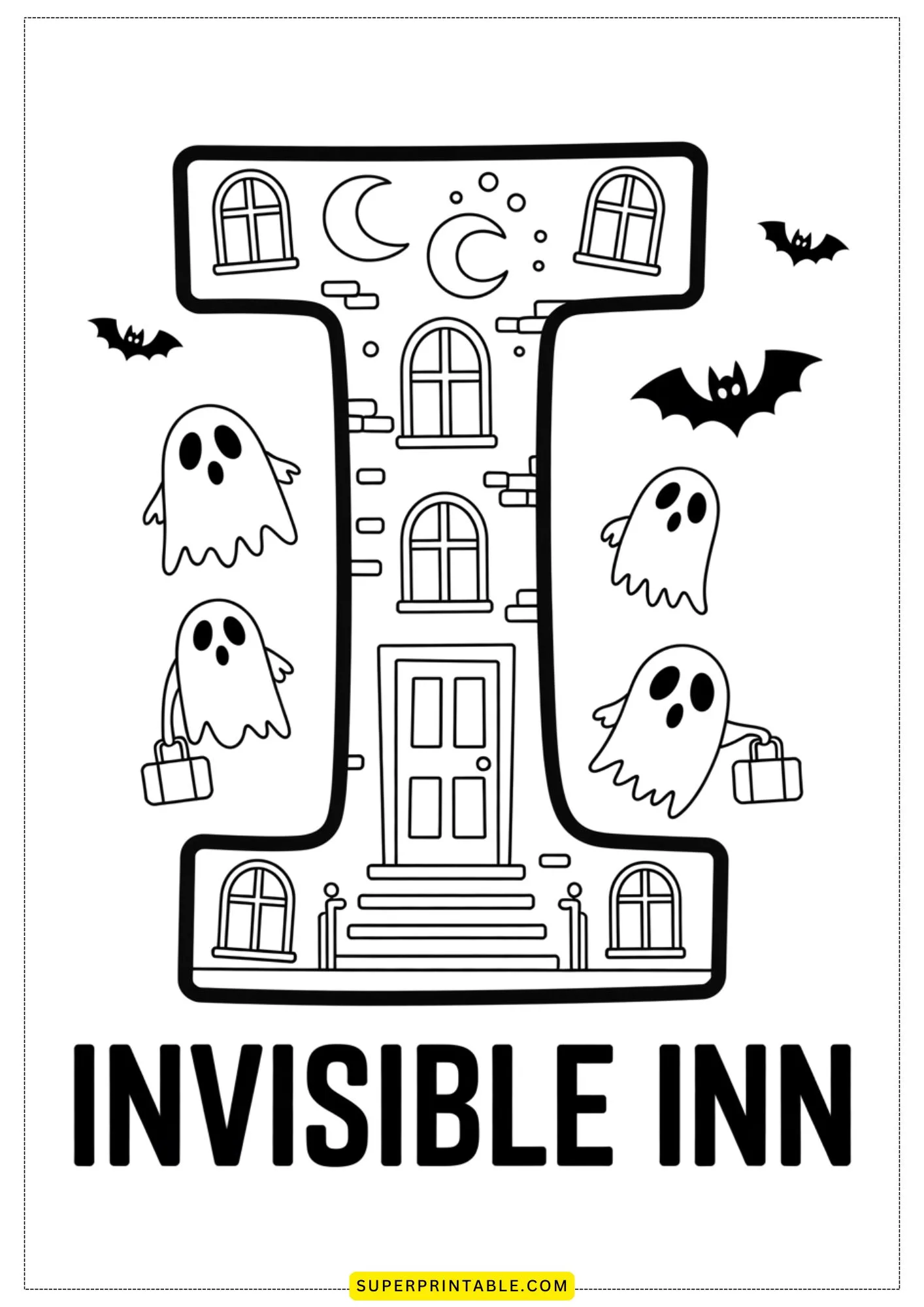 Haunted House Alphabet Coloring Pages 9